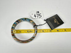 Jackie Brazil "Thin Cat Eye" Liquorice Allsorts with Cat Eye Winter Colour 1.3cm Resin Bangle ( B1151 )