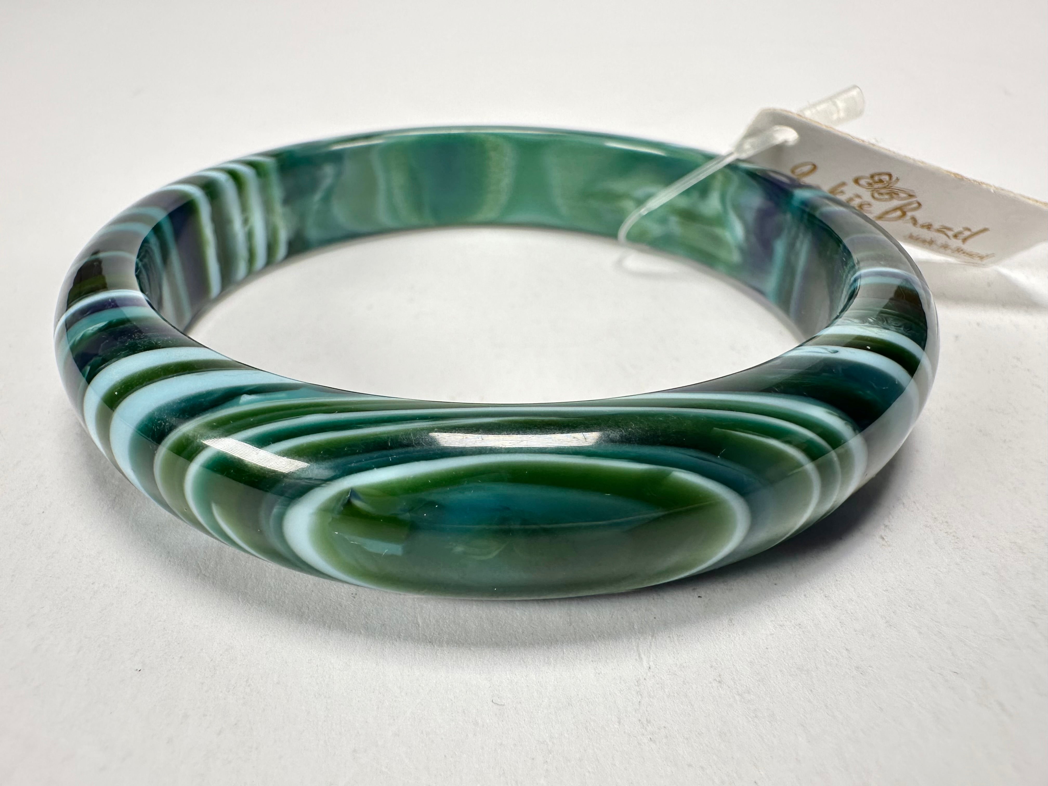 Jackie Brazil "Thin Cat Eye" Liquorice Allsorts with Cat Eye Blue Mix 1.3cm Resin Bangle ( B1151 )