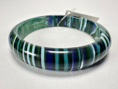 Jackie Brazil "Thin Cat Eye" Liquorice Allsorts with Cat Eye Blue Mix 1.3cm Resin Bangle ( B1151 )