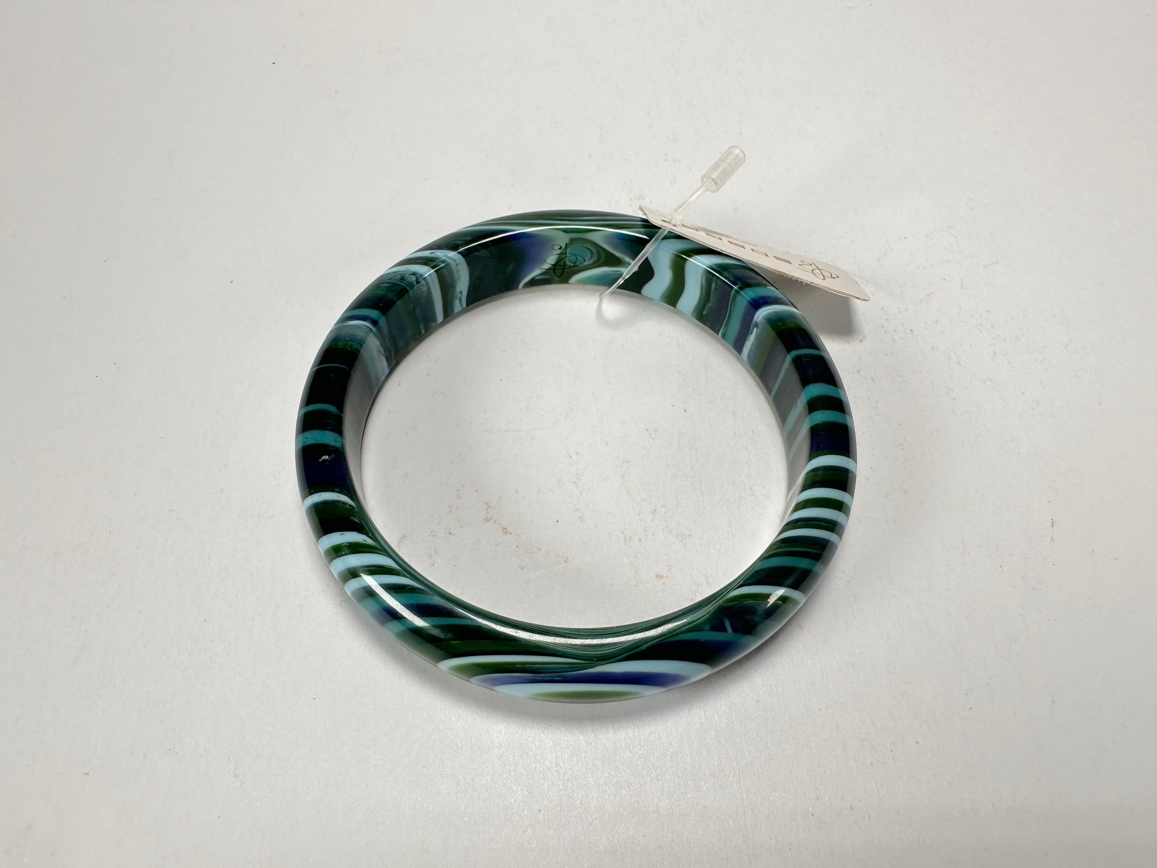 Jackie Brazil "Thin Cat Eye" Liquorice Allsorts with Cat Eye Blue Mix 1.3cm Resin Bangle ( B1151 )