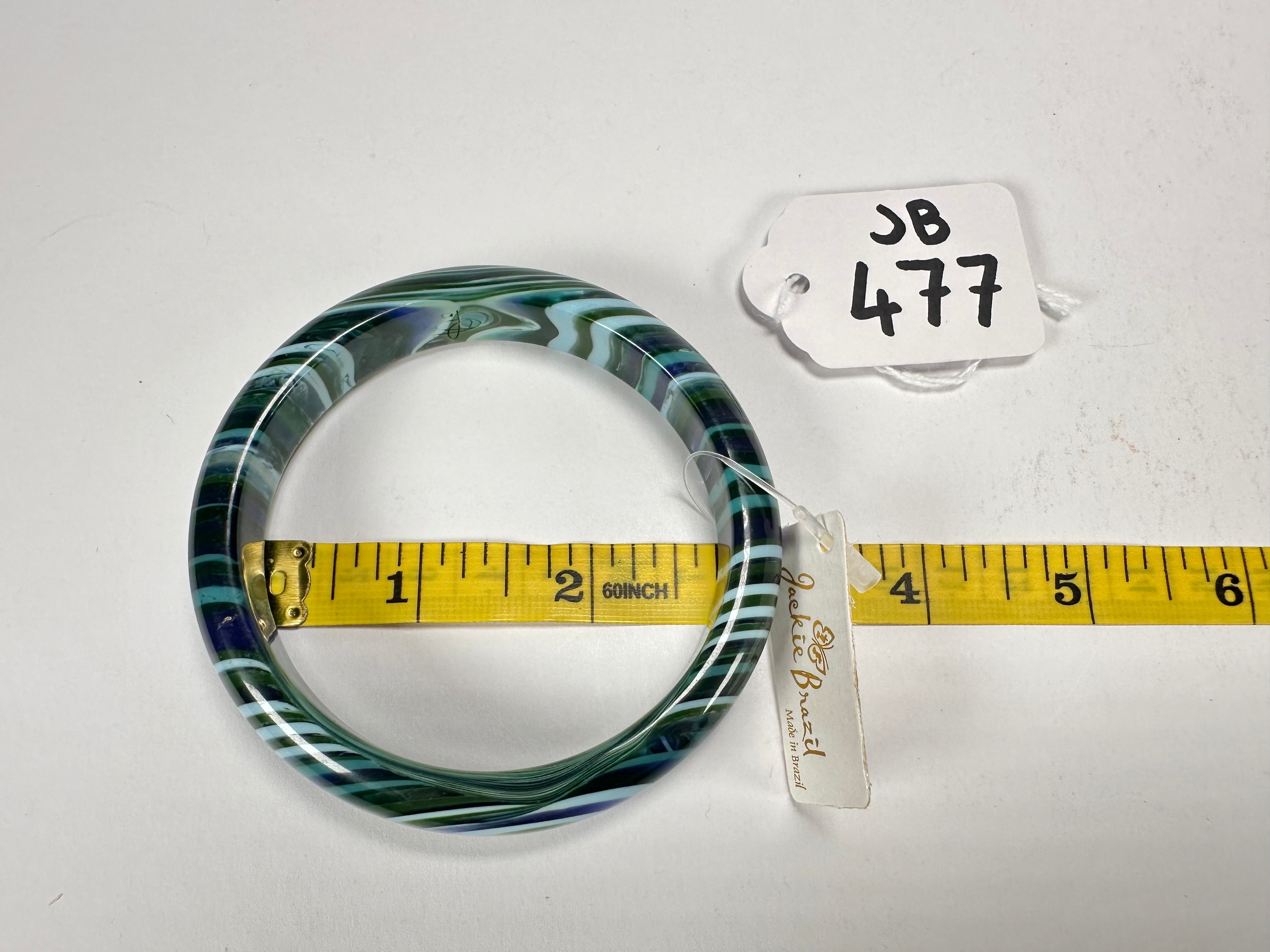 Jackie Brazil "Thin Cat Eye" Liquorice Allsorts with Cat Eye Blue Mix 1.3cm Resin Bangle ( B1151 )