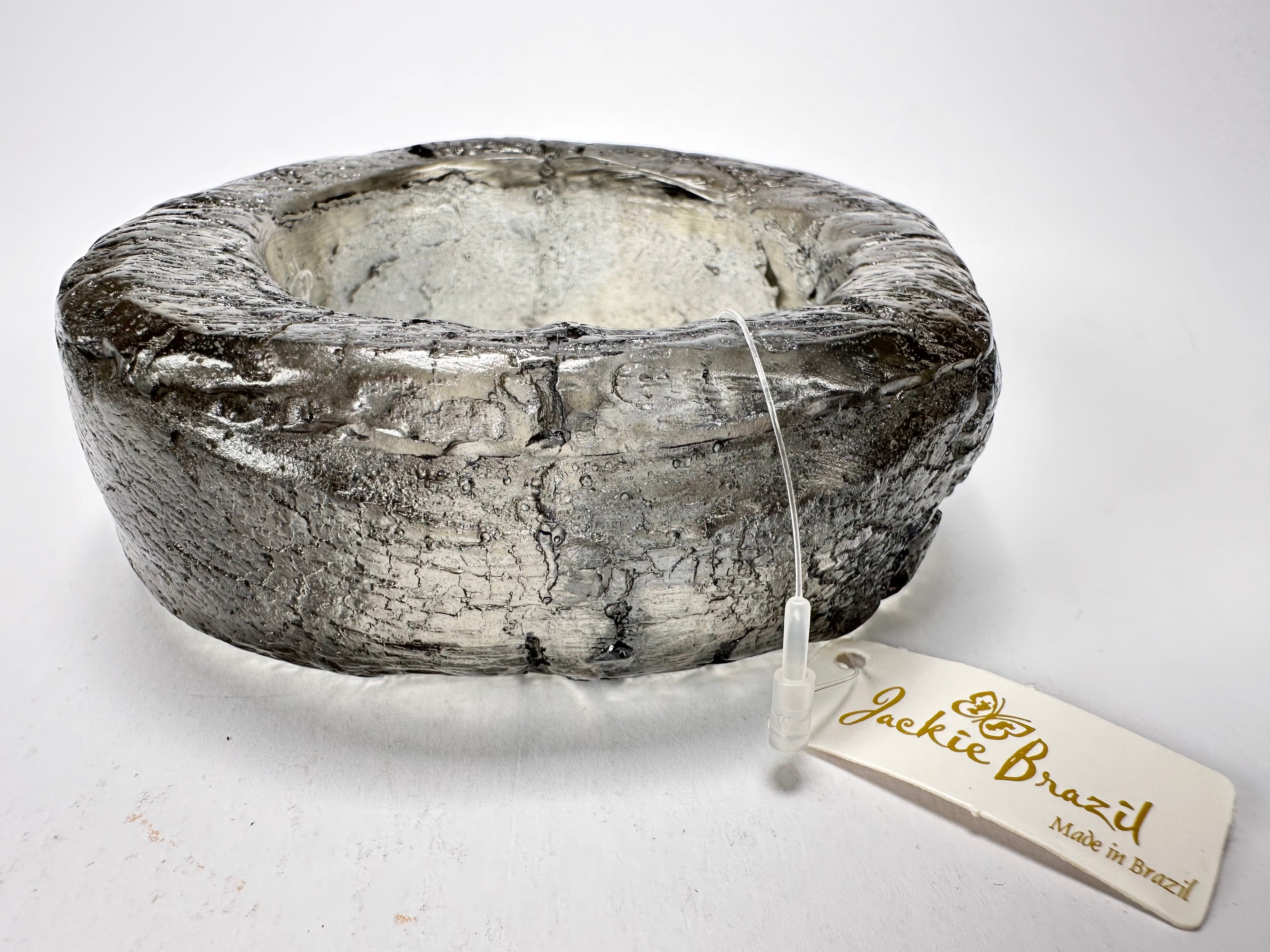 Jackie Brazil "Smoked Crystal" Charcoal Donut Solid Round Large Bangle ( B2790 )