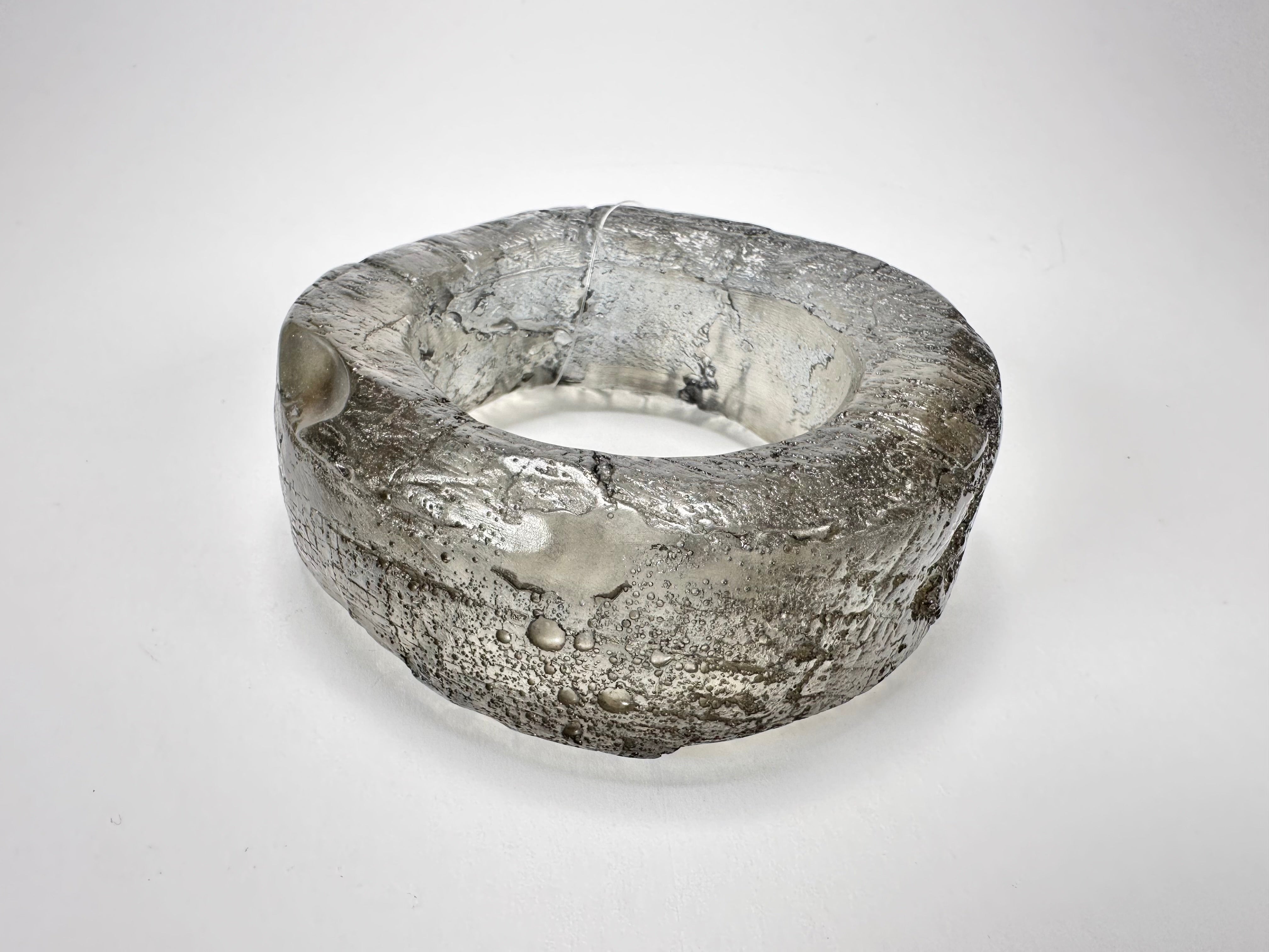 Jackie Brazil "Smoked Crystal" Charcoal Donut Solid Round Large Bangle ( B2790 )