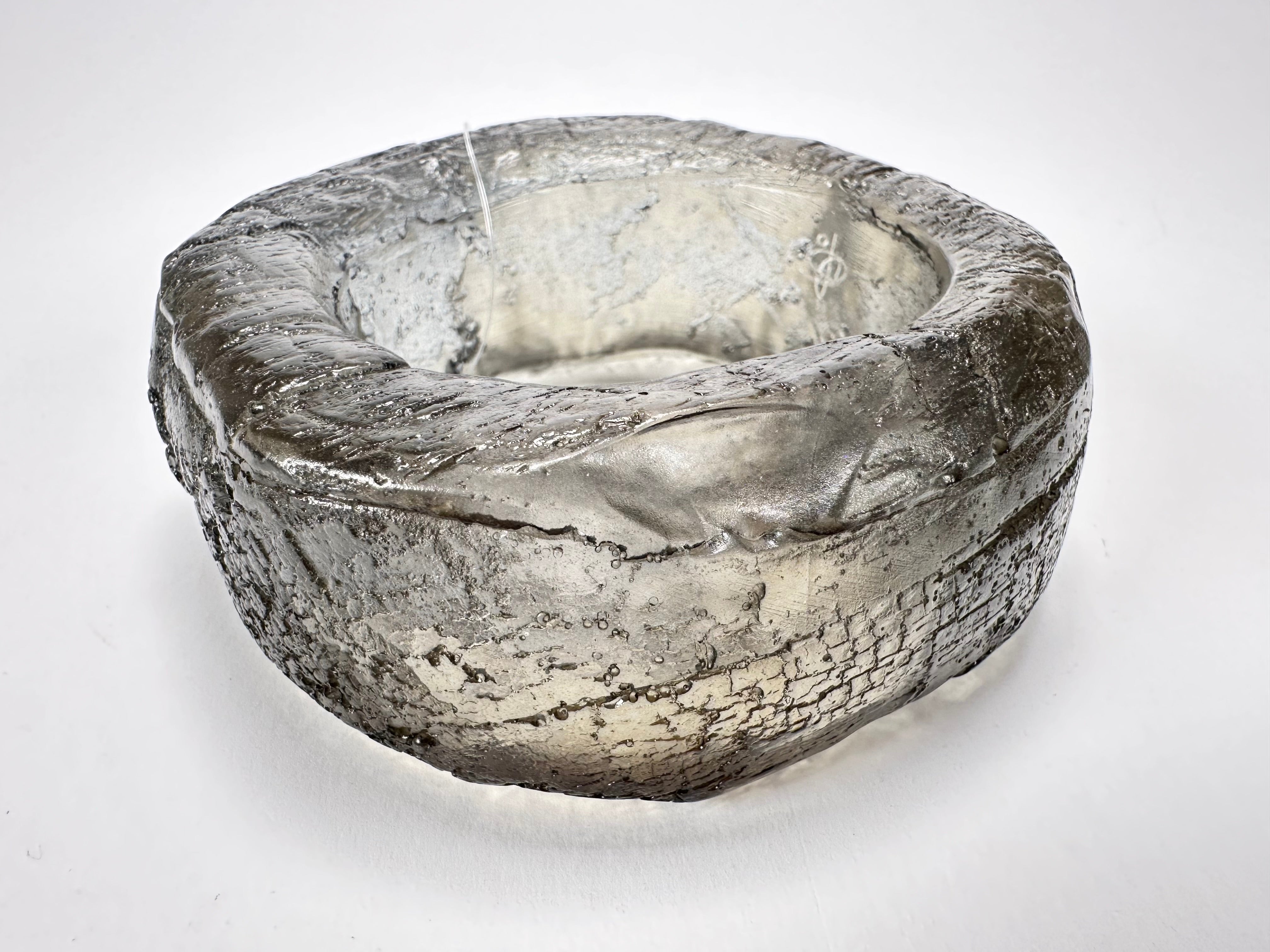 Jackie Brazil "Smoked Crystal" Charcoal Donut Solid Round Large Bangle ( B2790 )