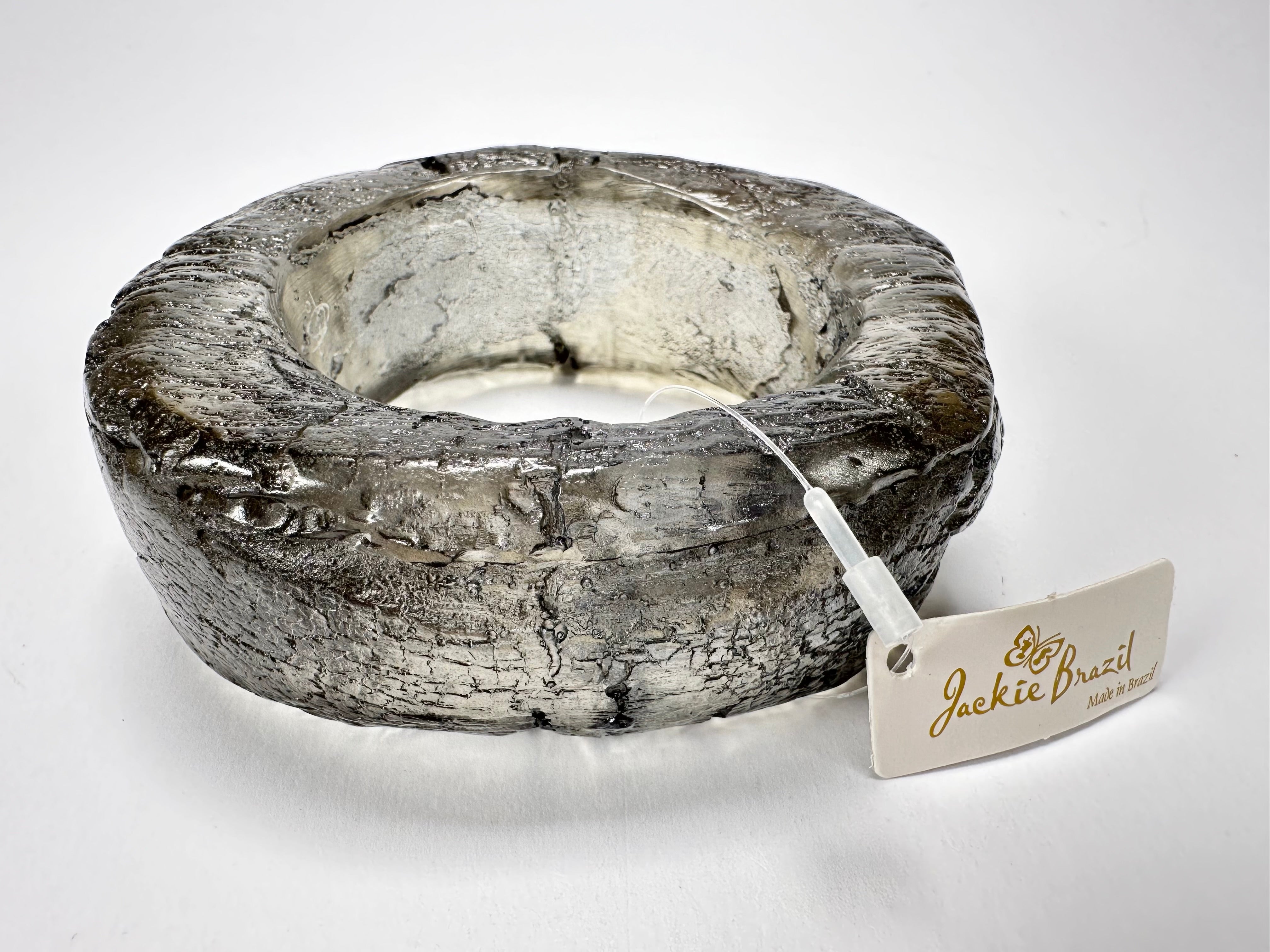 Jackie Brazil "Smoked Crystal" Charcoal Donut Solid Round Large Bangle ( B2790 )