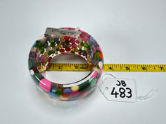 Jackie Brazil "Petit Balls" Spring Mix Spots Solid Round Resin 5cm Bangle ( B2521 )