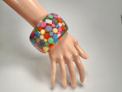 Jackie Brazil "Petit Balls" Spring Mix Spots Solid Round Resin 5cm Bangle ( B2521 )
