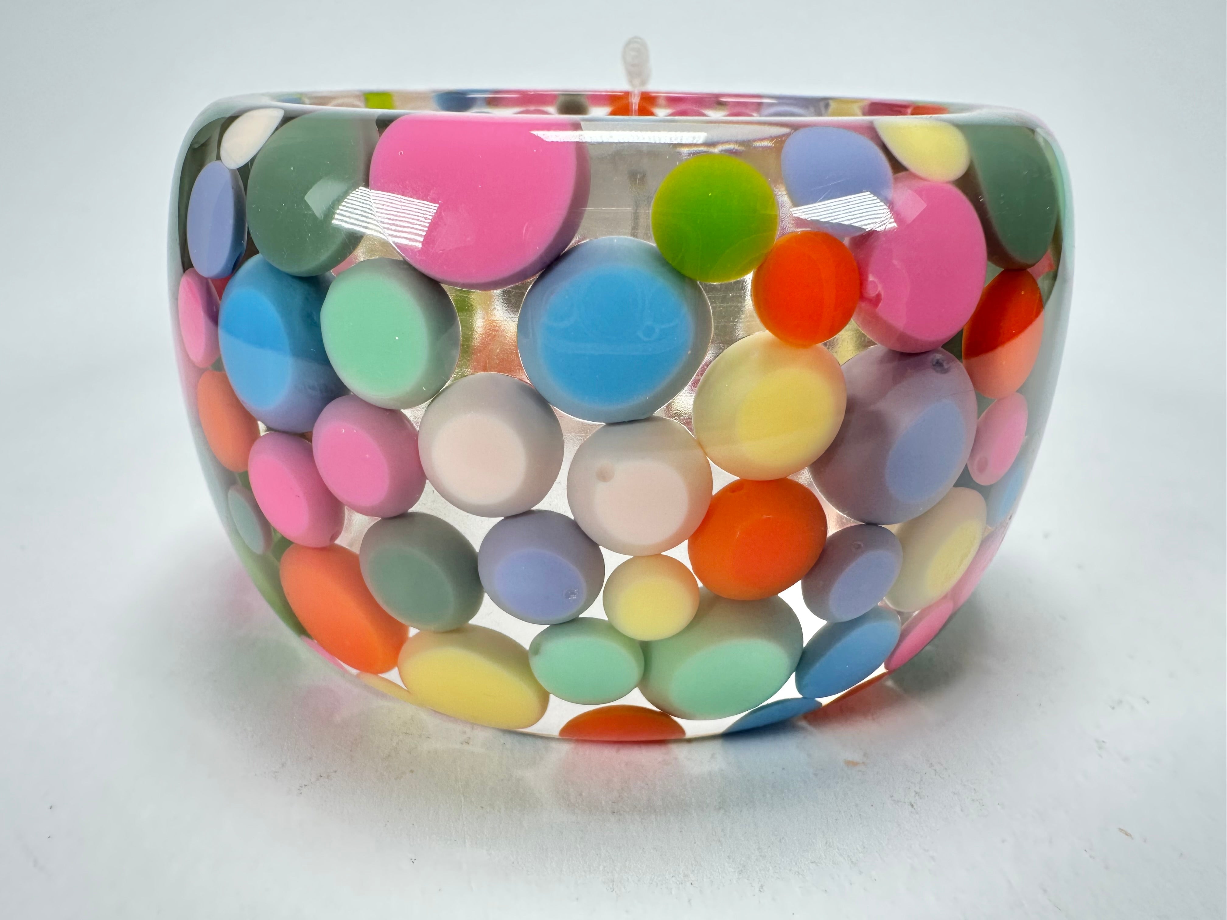Jackie Brazil "Petit Balls" Spring Mix Spots Solid Round Resin 5cm Bangle ( B2521 )