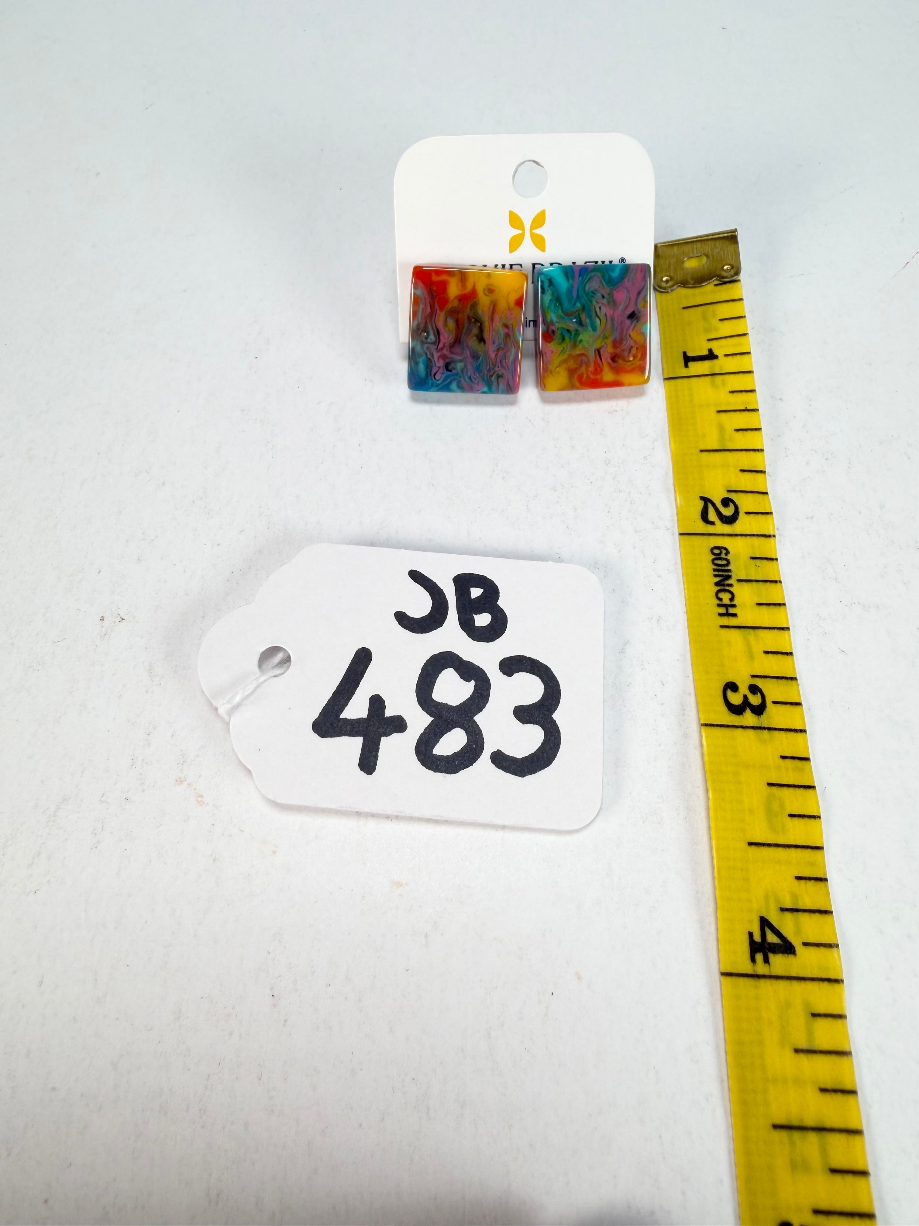 Jackie Brazil "Kandinsky" Small Square Resin Earrings ( E0074 )