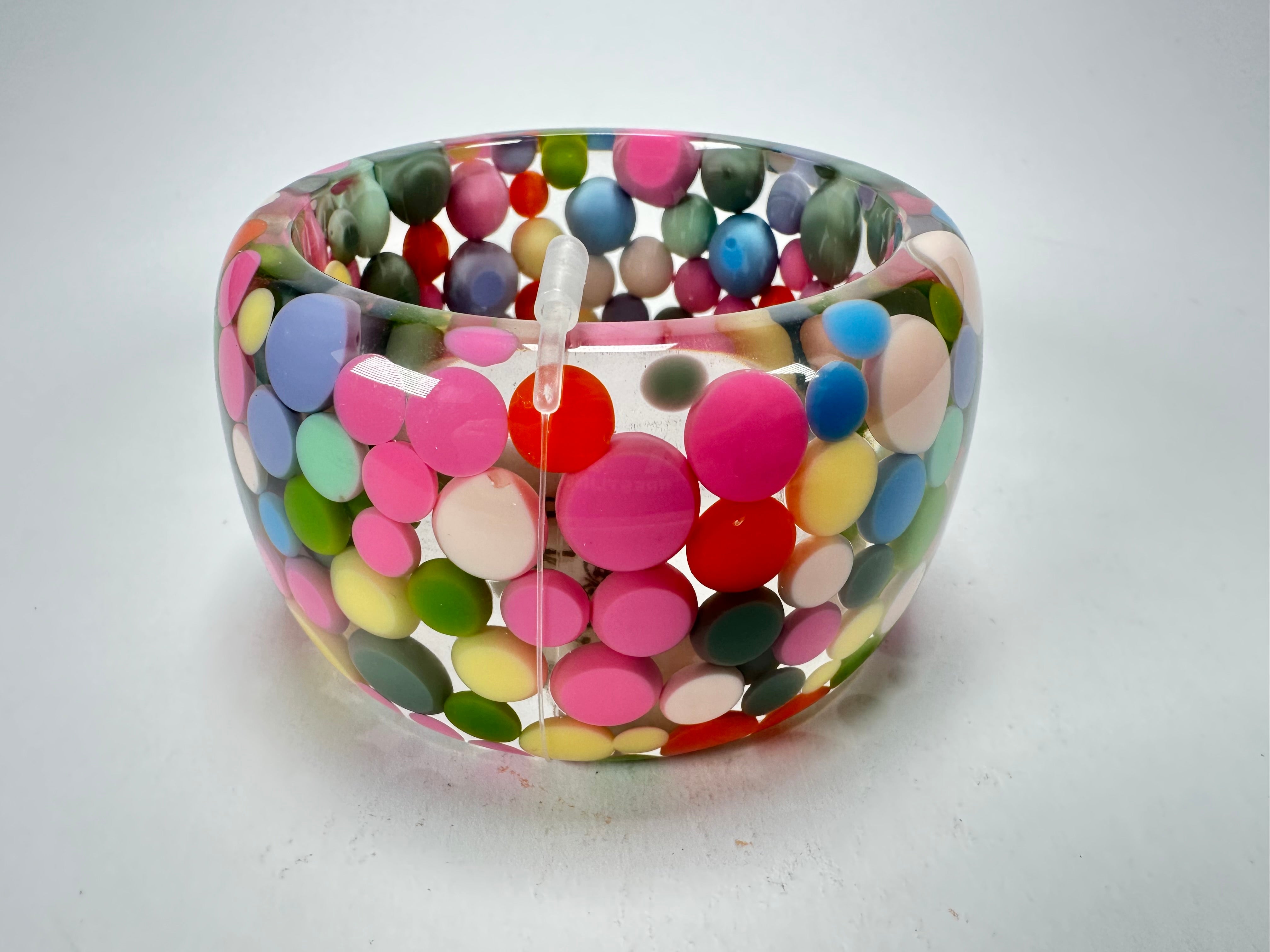 Jackie Brazil "Petit Balls" Spring Mix Spots Solid Round Resin 5cm Bangle ( B2521 )