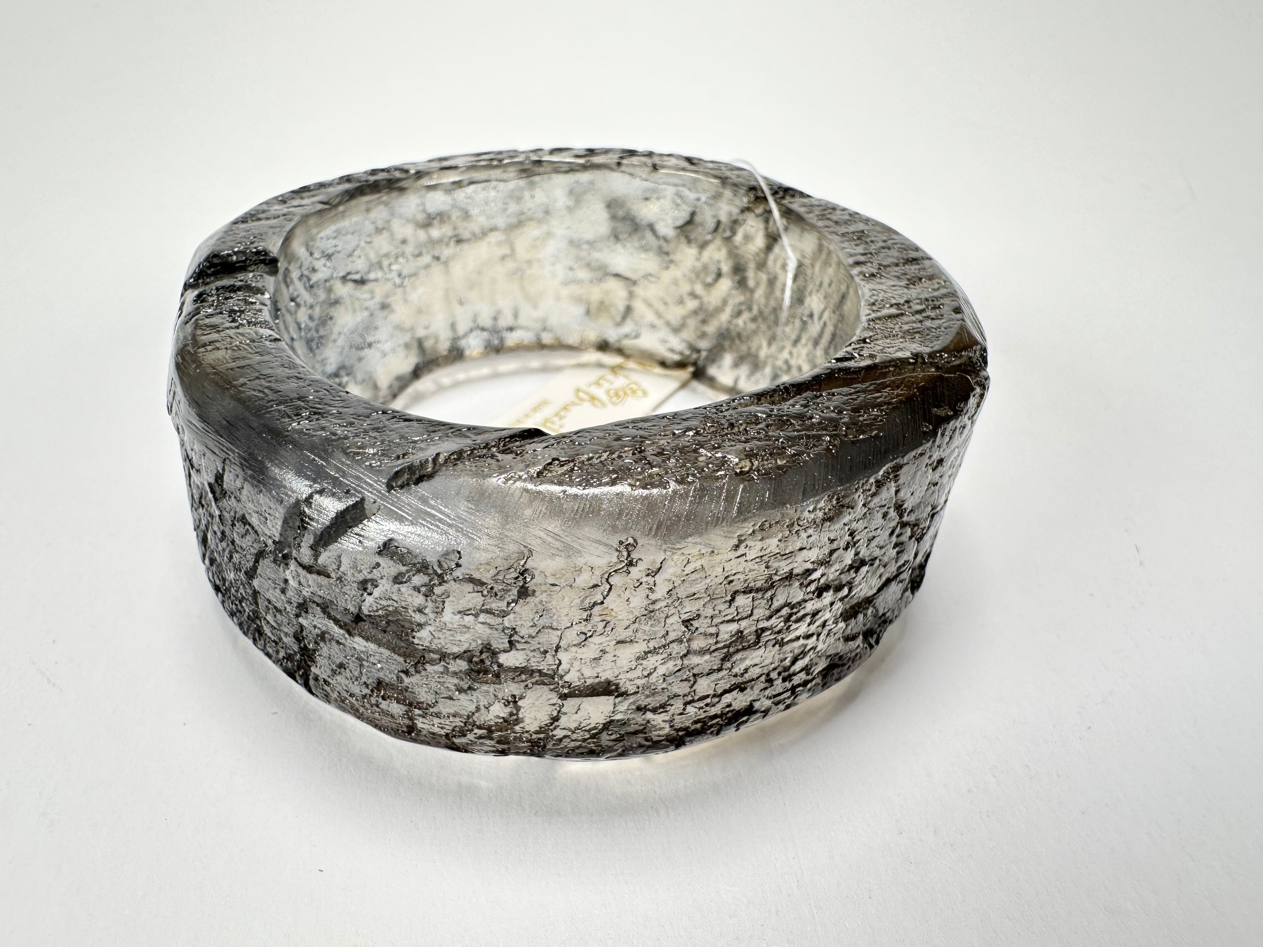 Jackie Brazil "Smoked Crystal" Charcoal Donut Solid Round Medium Bangle ( B2876 )