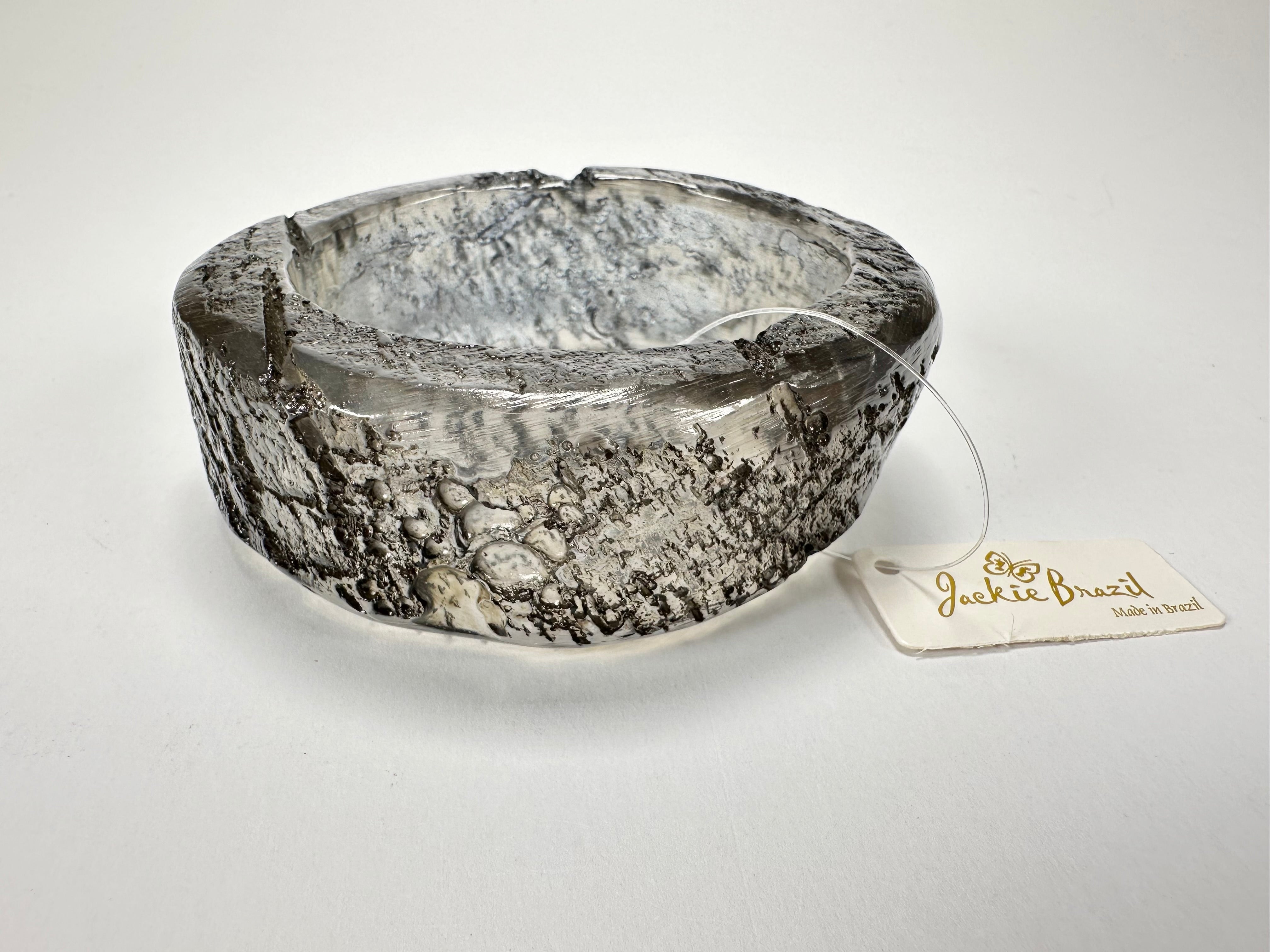 Jackie Brazil "Smoked Crystal" Charcoal Donut Solid Round Medium Bangle ( B2876 )