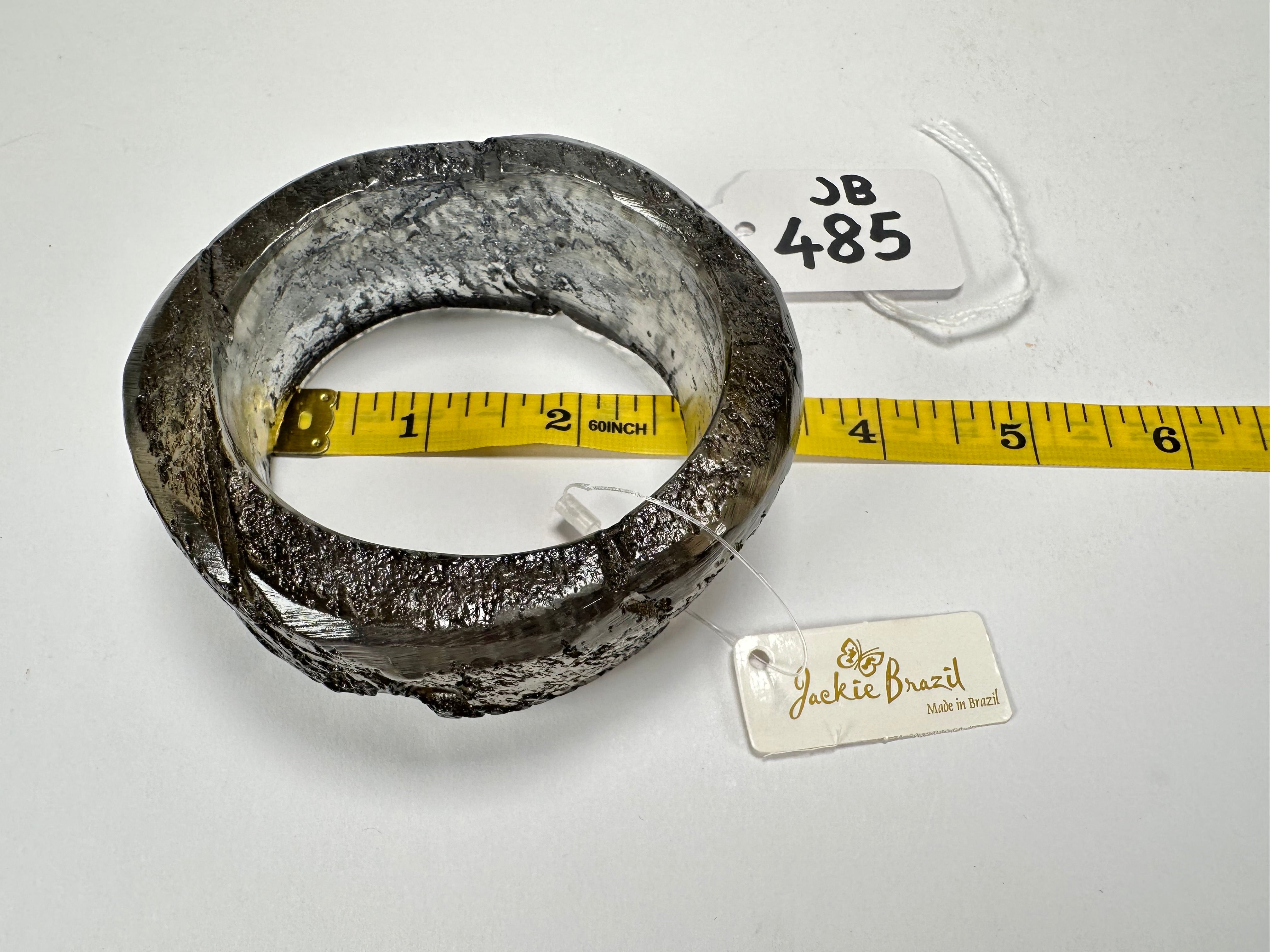 Jackie Brazil "Smoked Crystal" Charcoal Donut Solid Round Medium Bangle ( B2876 )