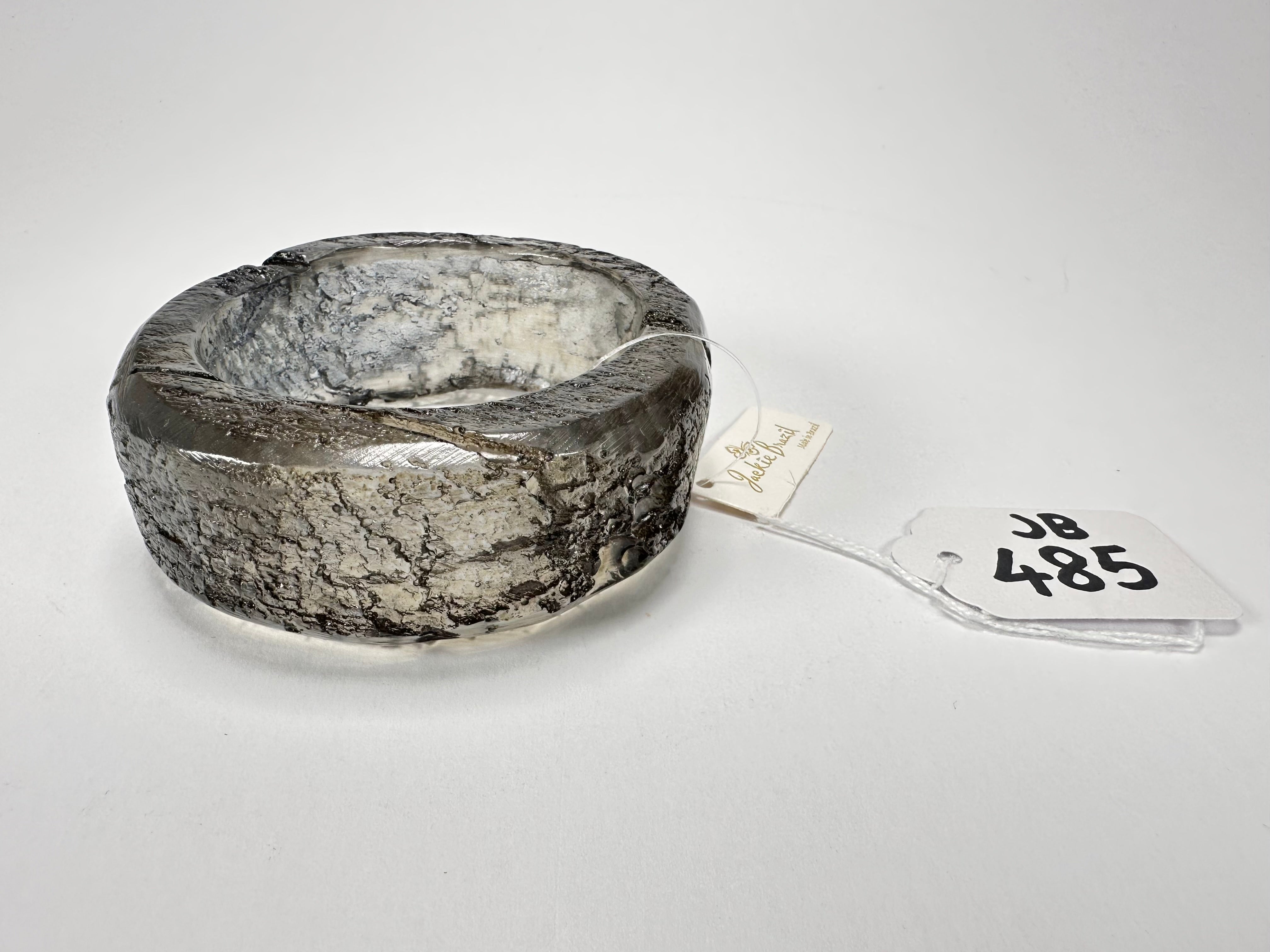 Jackie Brazil "Smoked Crystal" Charcoal Donut Solid Round Medium Bangle ( B2876 )