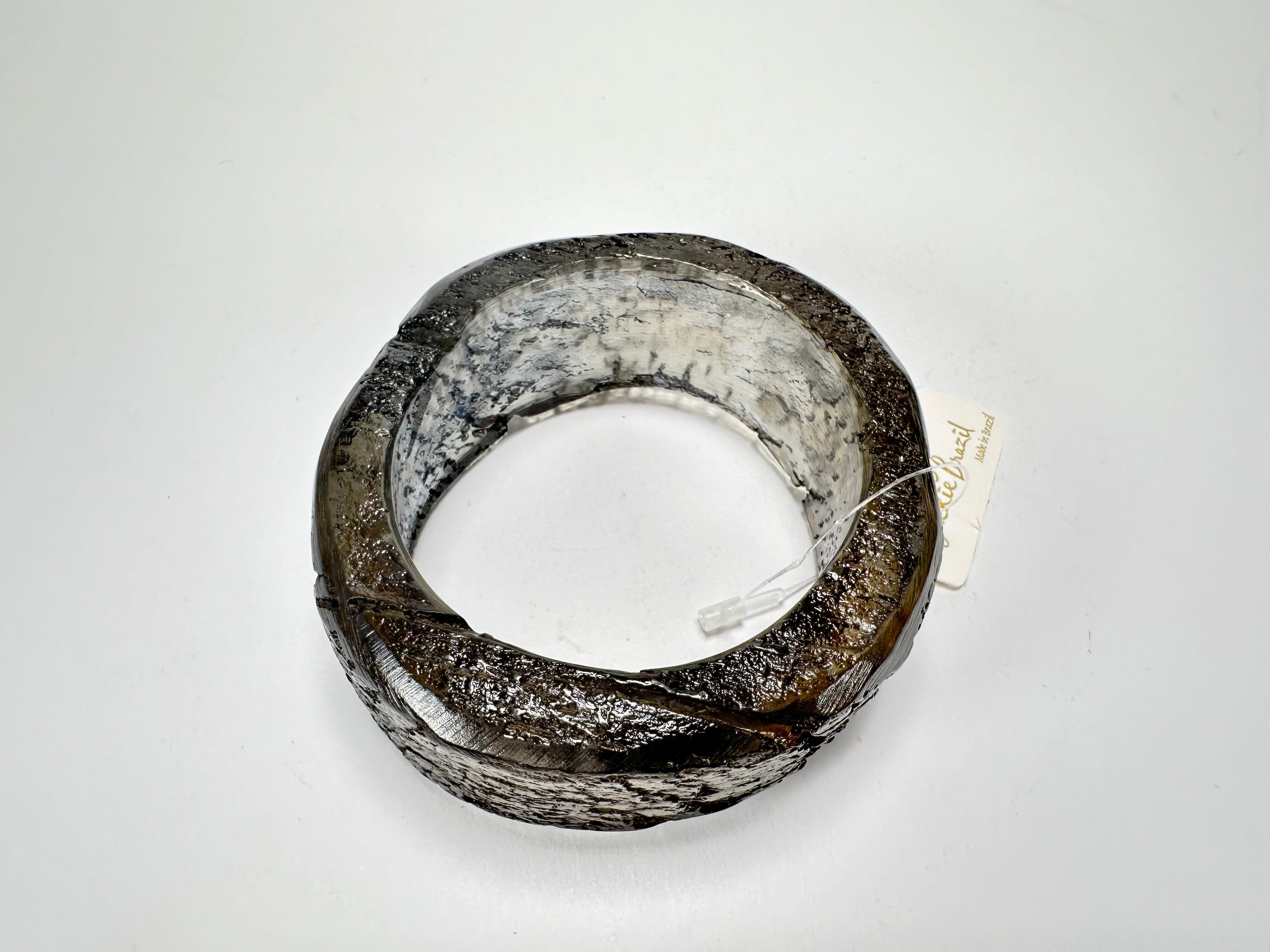 Jackie Brazil "Smoked Crystal" Charcoal Donut Solid Round Medium Bangle ( B2876 )