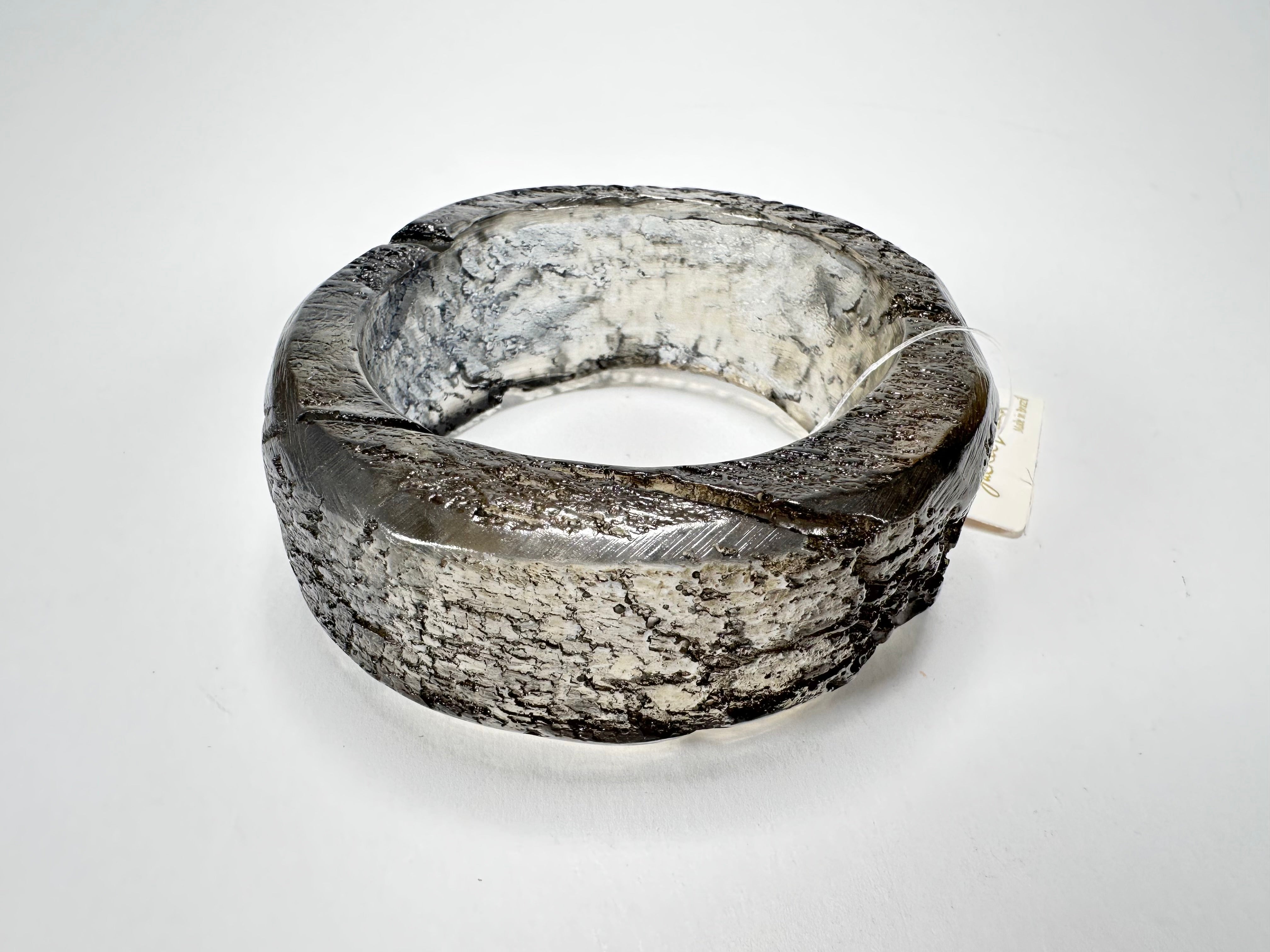 Jackie Brazil "Smoked Crystal" Charcoal Donut Solid Round Medium Bangle ( B2876 )