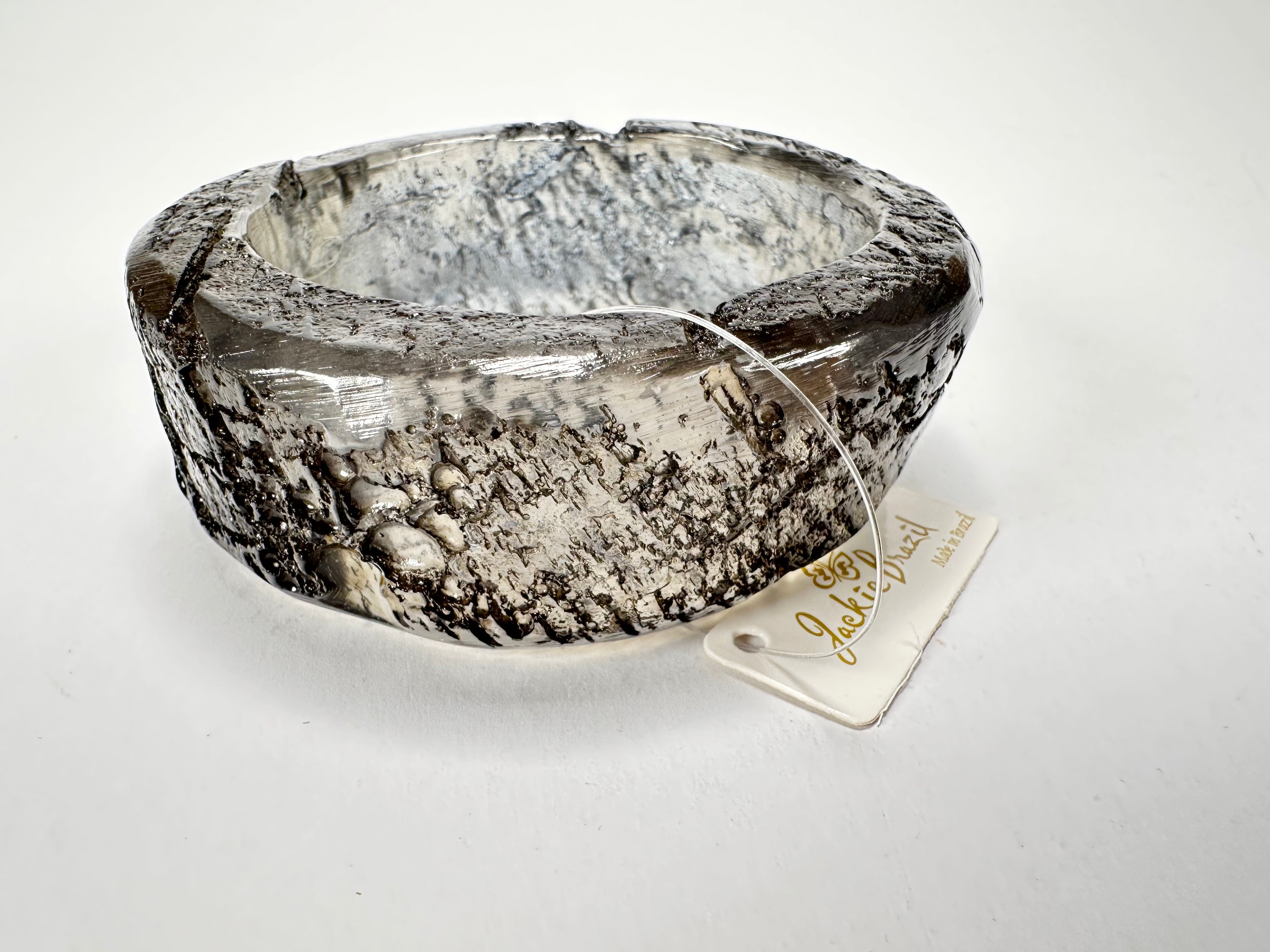 Jackie Brazil "Smoked Crystal" Charcoal Donut Solid Round Medium Bangle ( B2876 )