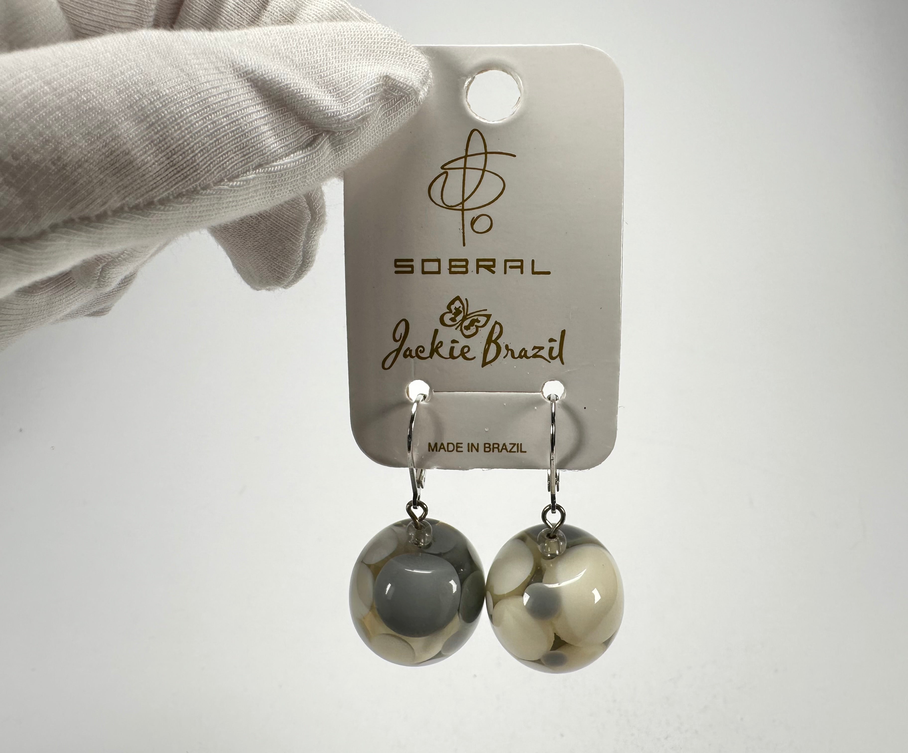 Jackie Brazil "Spots" Spotted Balls Resin Earrings ( E1468 )
