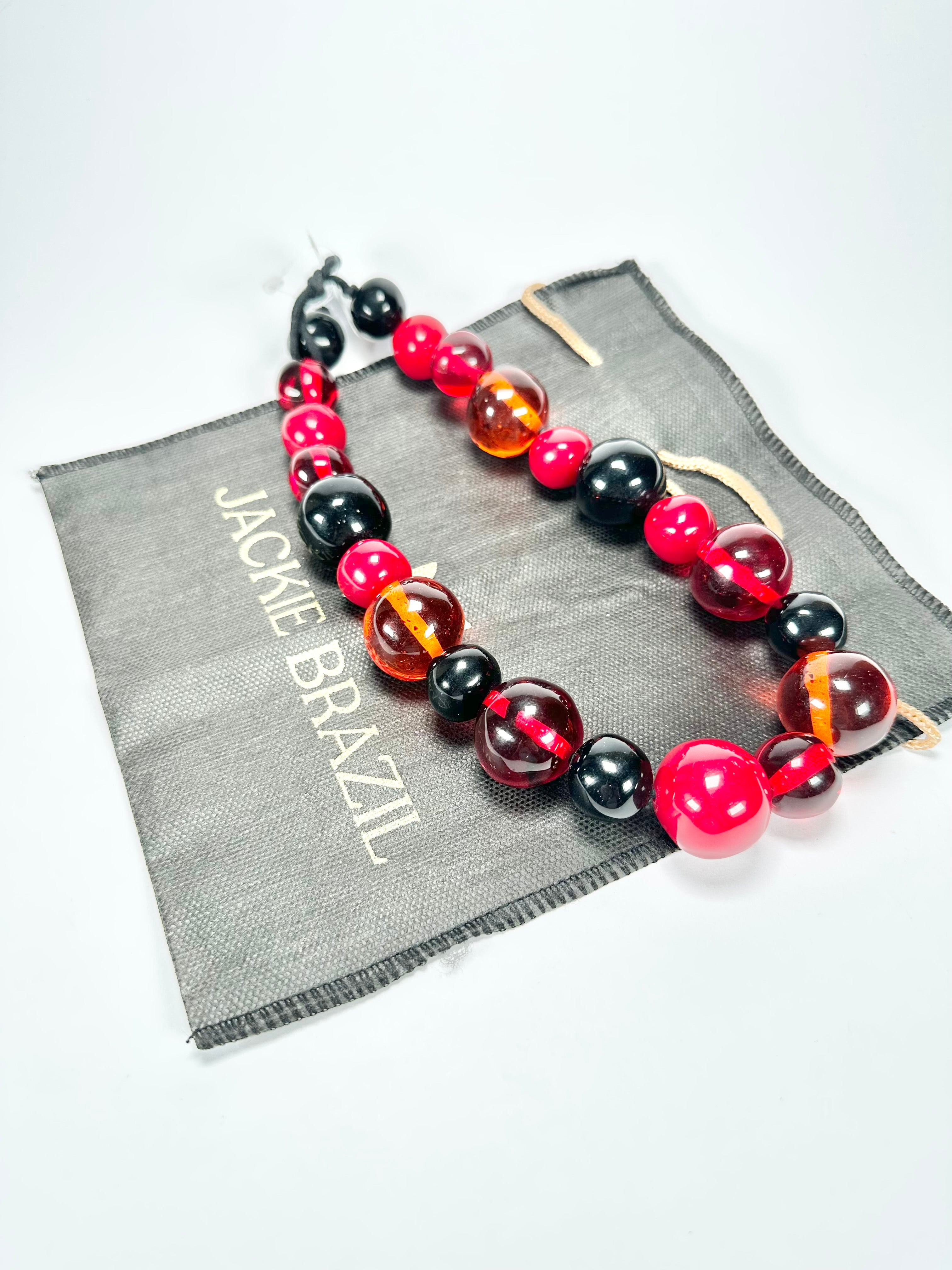 Jackie Brazil "Large Spheres" Passion Mix Short Abstract Necklace 50cm ( N2692 )