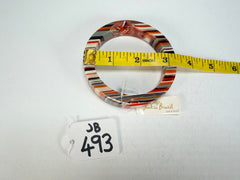 Jackie Brazil "Cat Eye" Liquorice Allsorts with Cat Eye Orange Mix 1.3cm Resin Bangle ( B1034 )