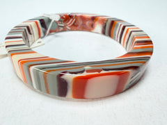 Jackie Brazil "Cat Eye" Liquorice Allsorts with Cat Eye Orange Mix 1.3cm Resin Bangle ( B1034 )