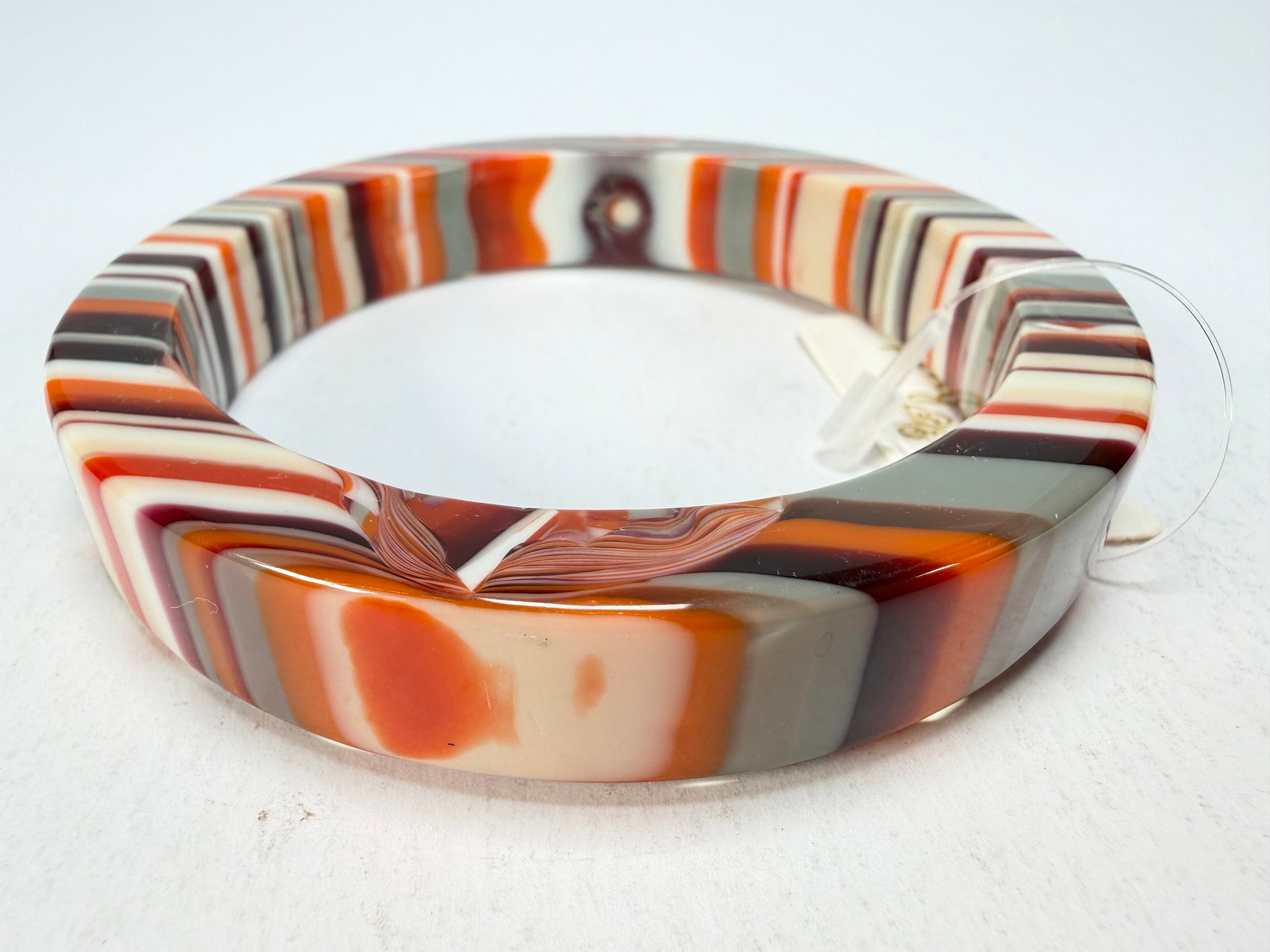 Jackie Brazil "Cat Eye" Liquorice Allsorts with Cat Eye Orange Mix 1.3cm Resin Bangle ( B1034 )