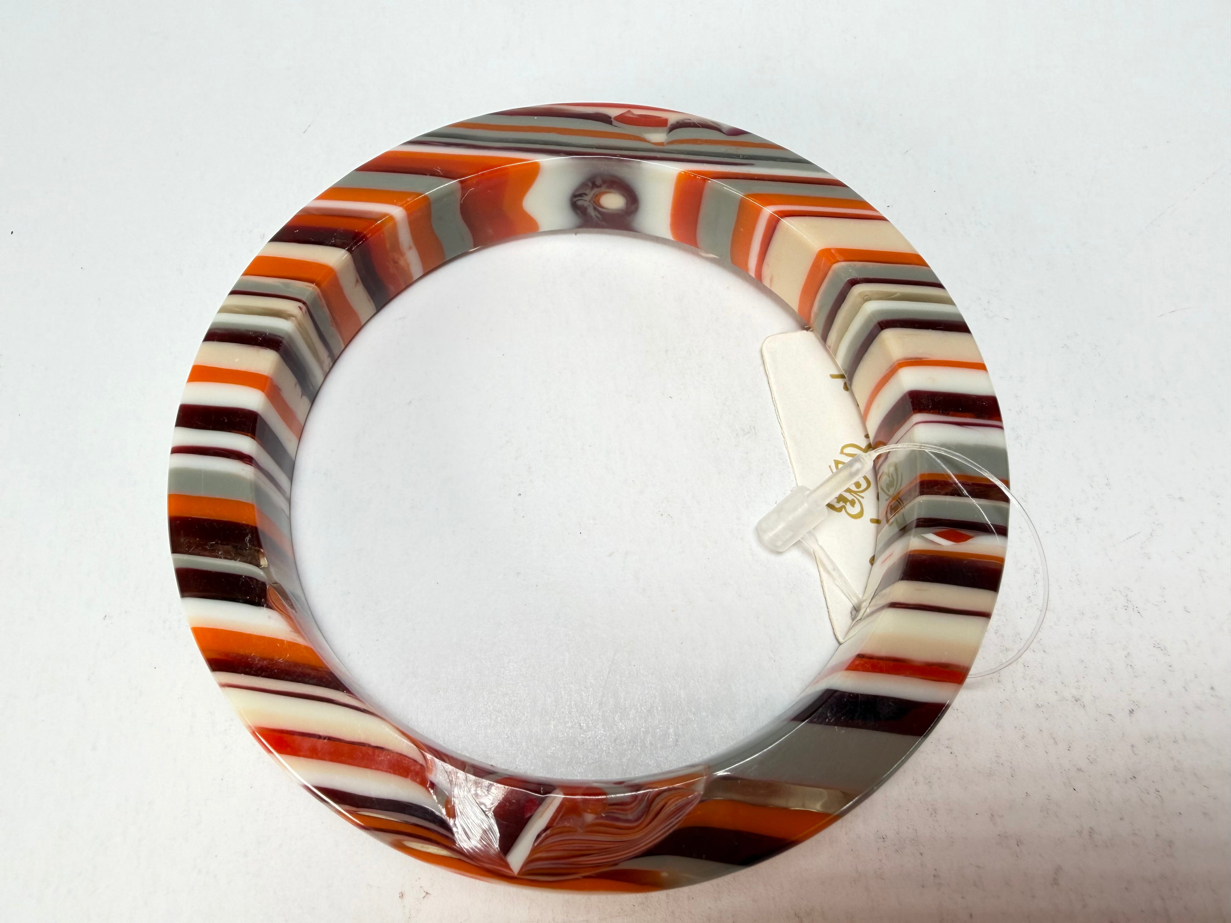 Jackie Brazil "Cat Eye" Liquorice Allsorts with Cat Eye Orange Mix 1.3cm Resin Bangle ( B1034 )