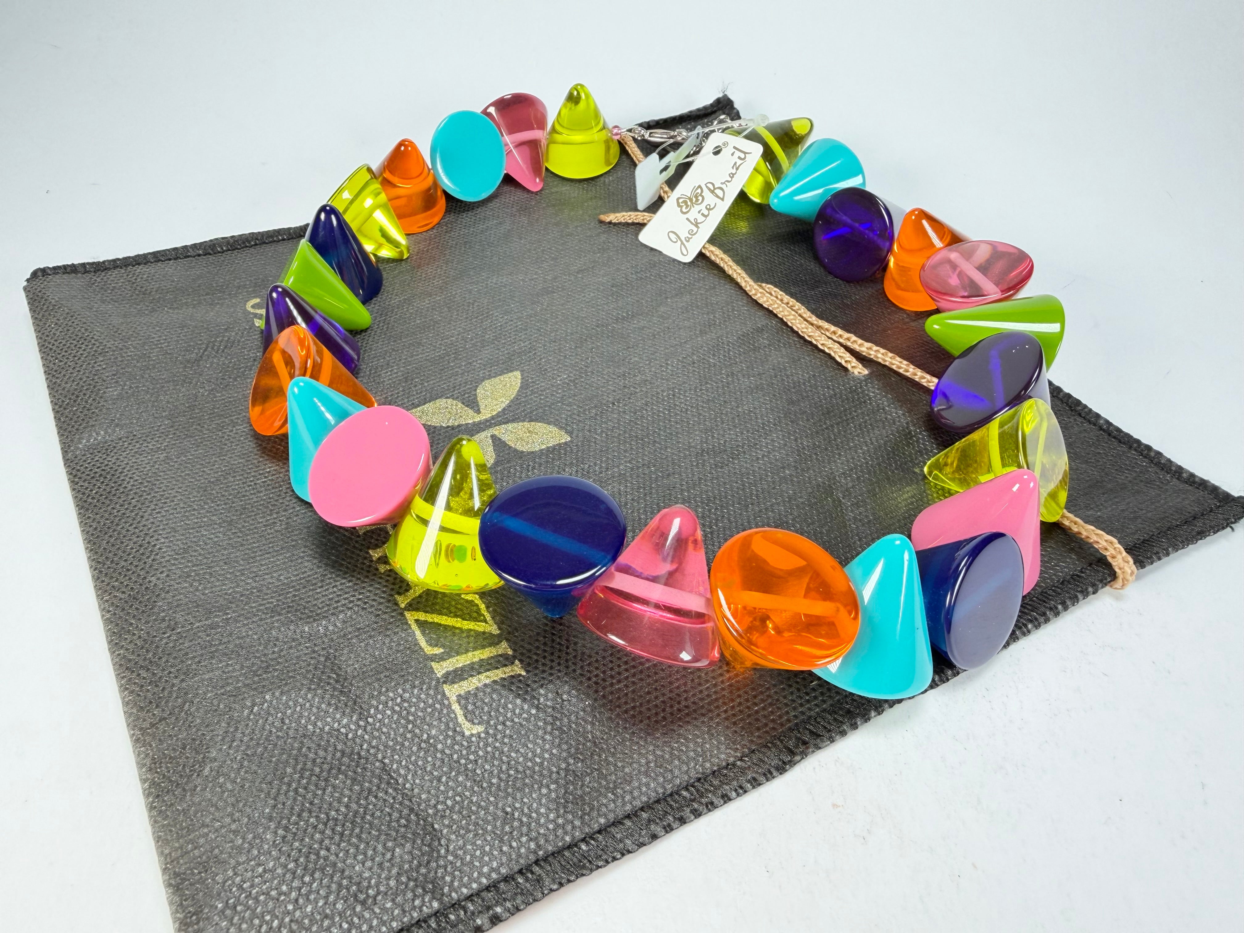 Jackie Brazil "KL Kones" Transparent Paris Mix Large Cones Necklace ( N2896 )