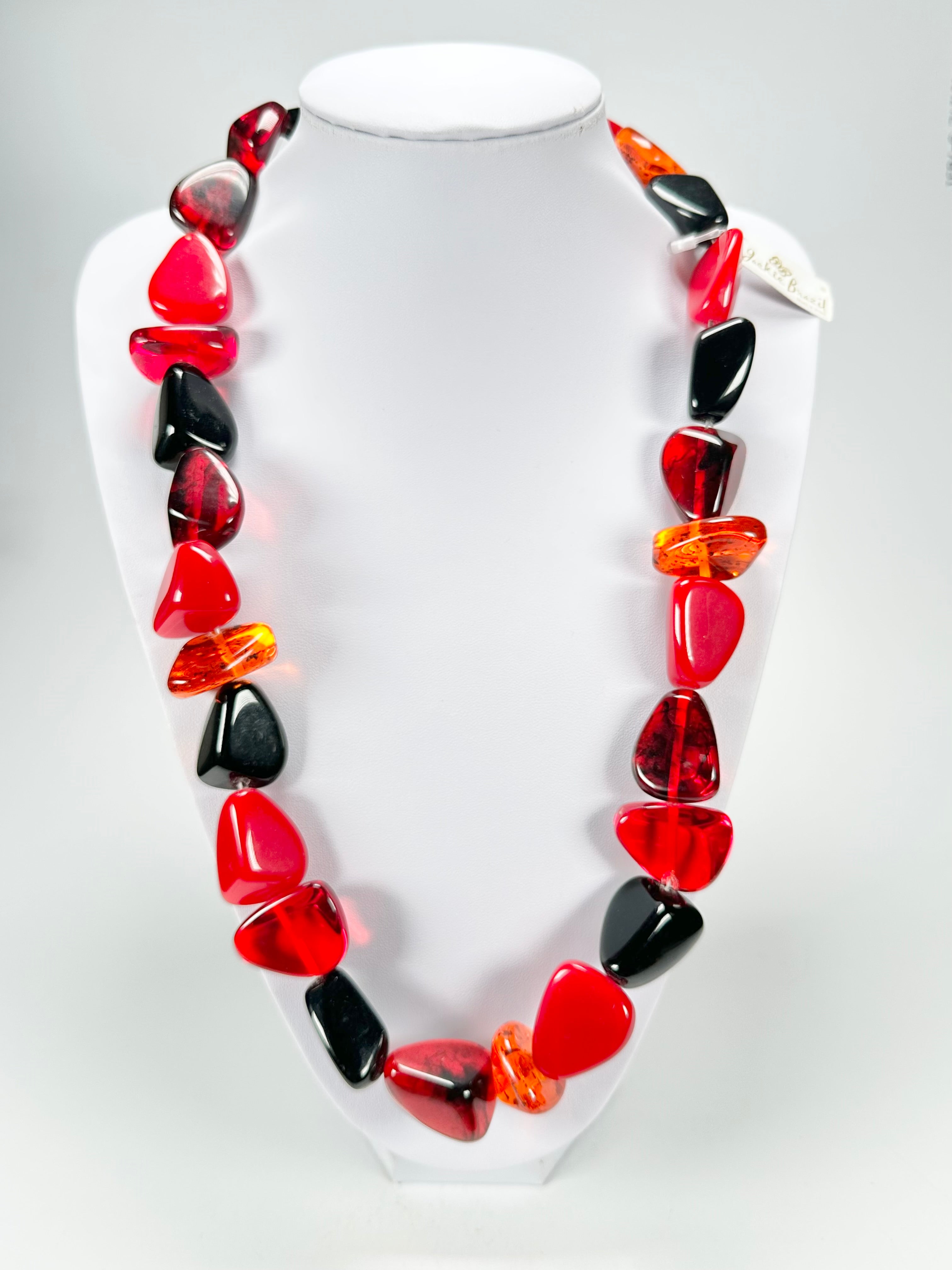 Jackie Brazil "Diamonds" Passion Mix Flintstone Bone 80cm Necklace ( N0080 )