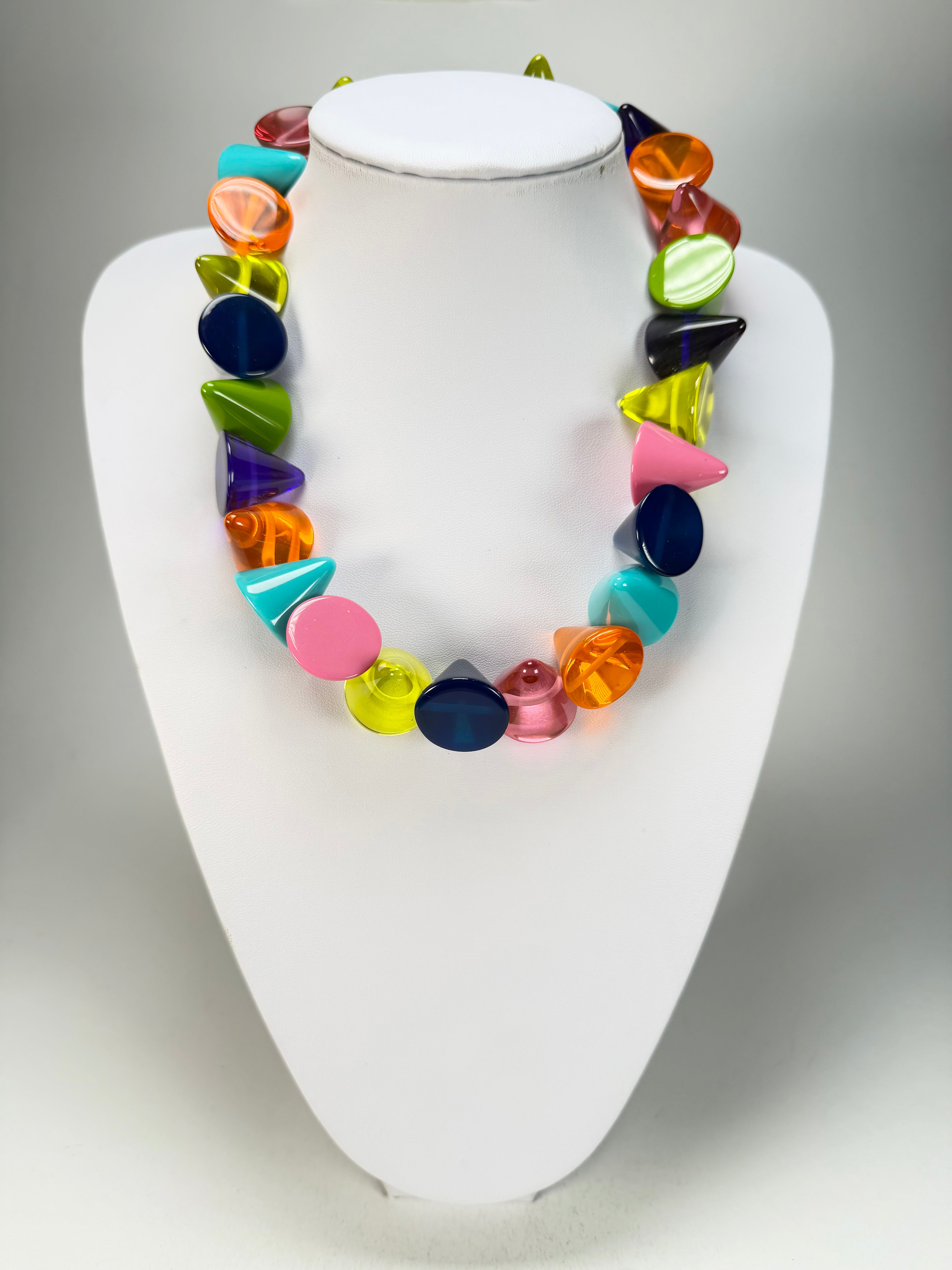 Jackie Brazil "KL Kones" Transparent Paris Mix Large Cones Necklace ( N2896 )