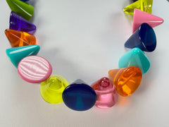 Jackie Brazil "KL Kones" Transparent Paris Mix Large Cones Necklace ( N2896 )