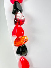 Jackie Brazil "Diamonds" Passion Mix Flintstone Bone 80cm Necklace ( N0080 )