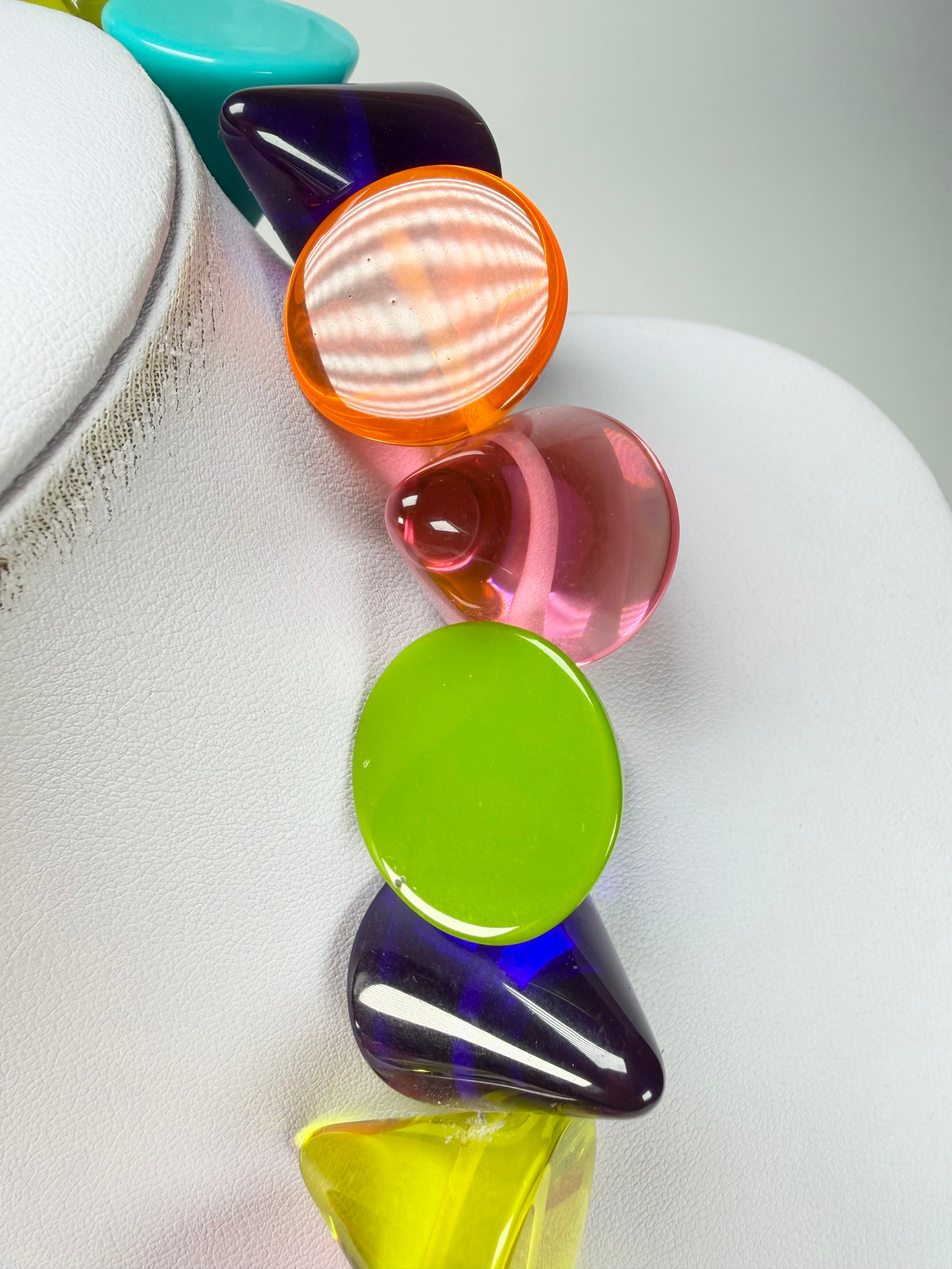 Jackie Brazil "KL Kones" Transparent Paris Mix Large Cones Necklace ( N2896 )