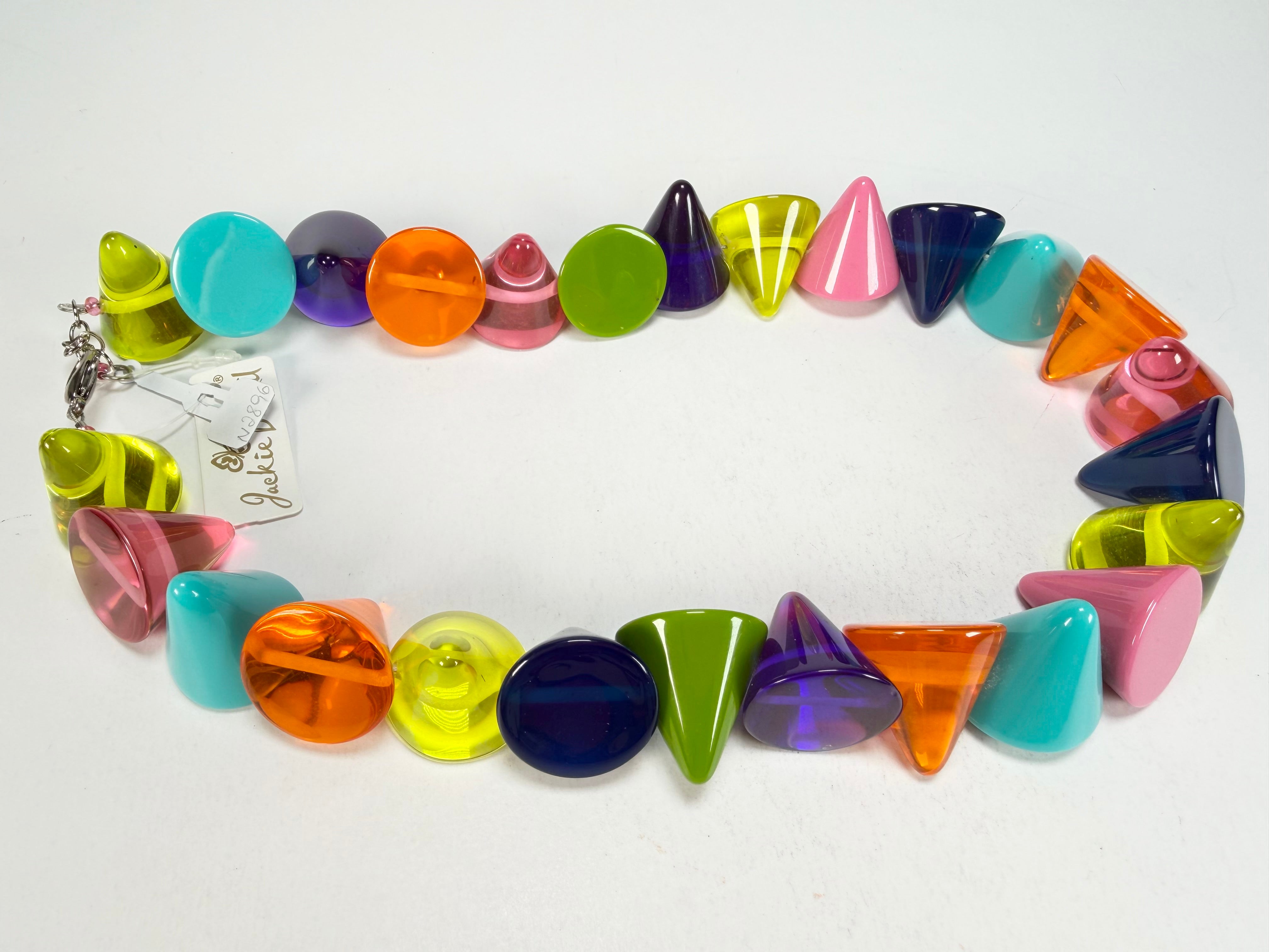 Jackie Brazil "KL Kones" Transparent Paris Mix Large Cones Necklace ( N2896 )