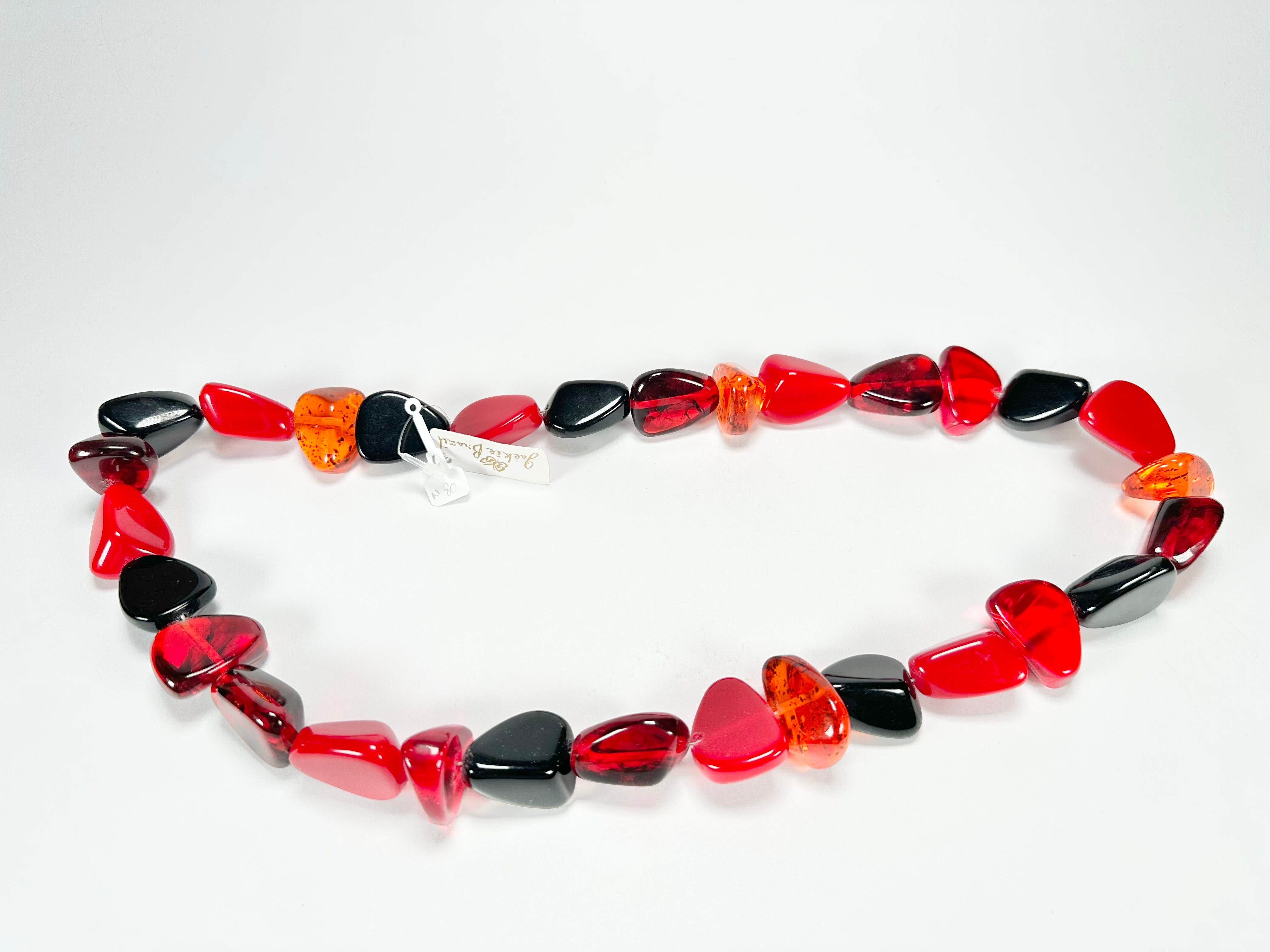 Jackie Brazil "Diamonds" Passion Mix Flintstone Bone 80cm Necklace ( N0080 )