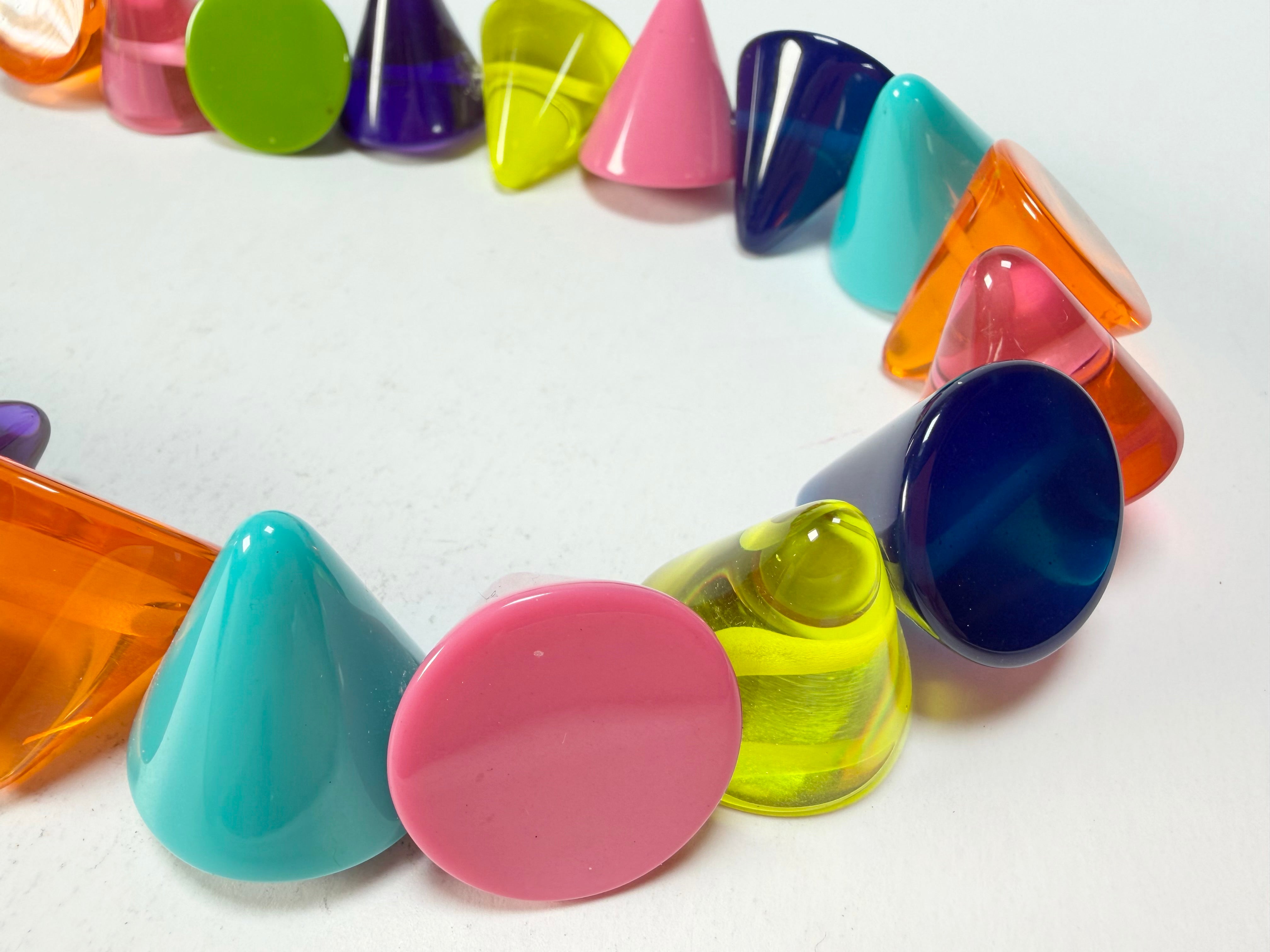 Jackie Brazil "KL Kones" Transparent Paris Mix Large Cones Necklace ( N2896 )