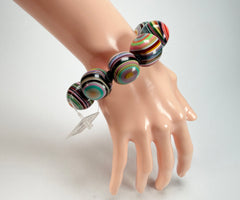 Jackie Brazil "Cat Eyes" Liquorice Allsorts Balls Mix Colours Resin Bracelet ( B0885 )
