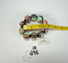 Jackie Brazil "Cat Eyes" Liquorice Allsorts Balls Mix Colours Resin Bracelet ( B0885 )