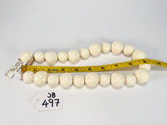Jackie Brazil "Large Spheres" Cream Short Abstract Necklace 50cm ( N2692 )