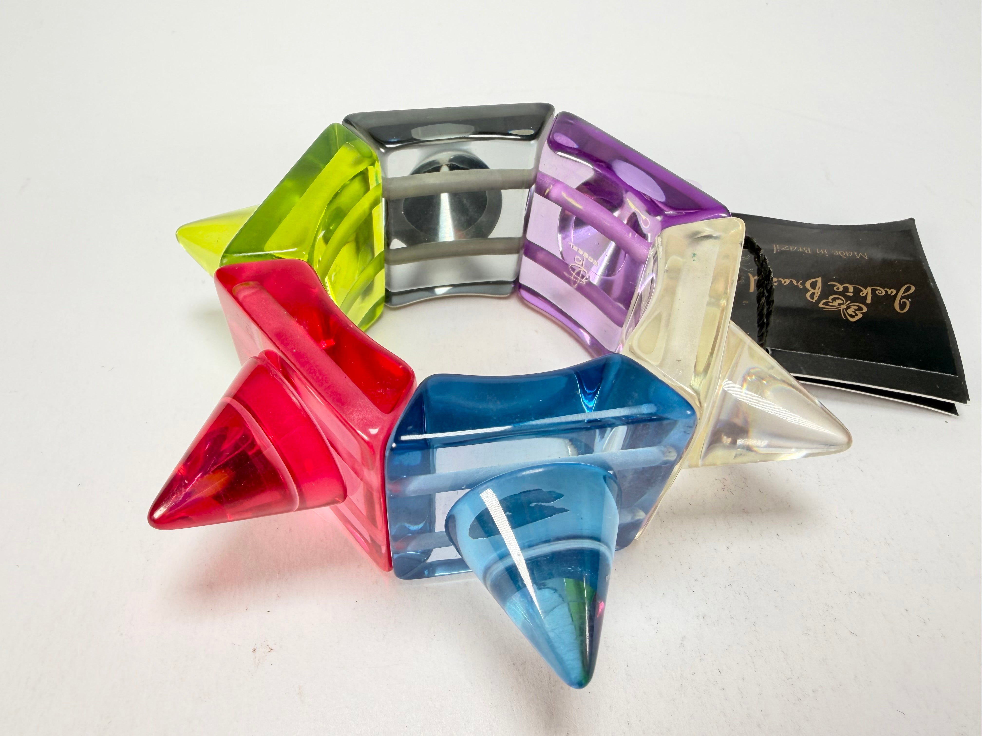 Jackie Brazil "Lagerfeld" Sabrina Transparent Cones Elasticated Bracelet ( B2893 )