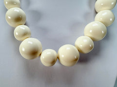Jackie Brazil "Large Spheres" Cream Short Abstract Necklace 50cm ( N2692 )