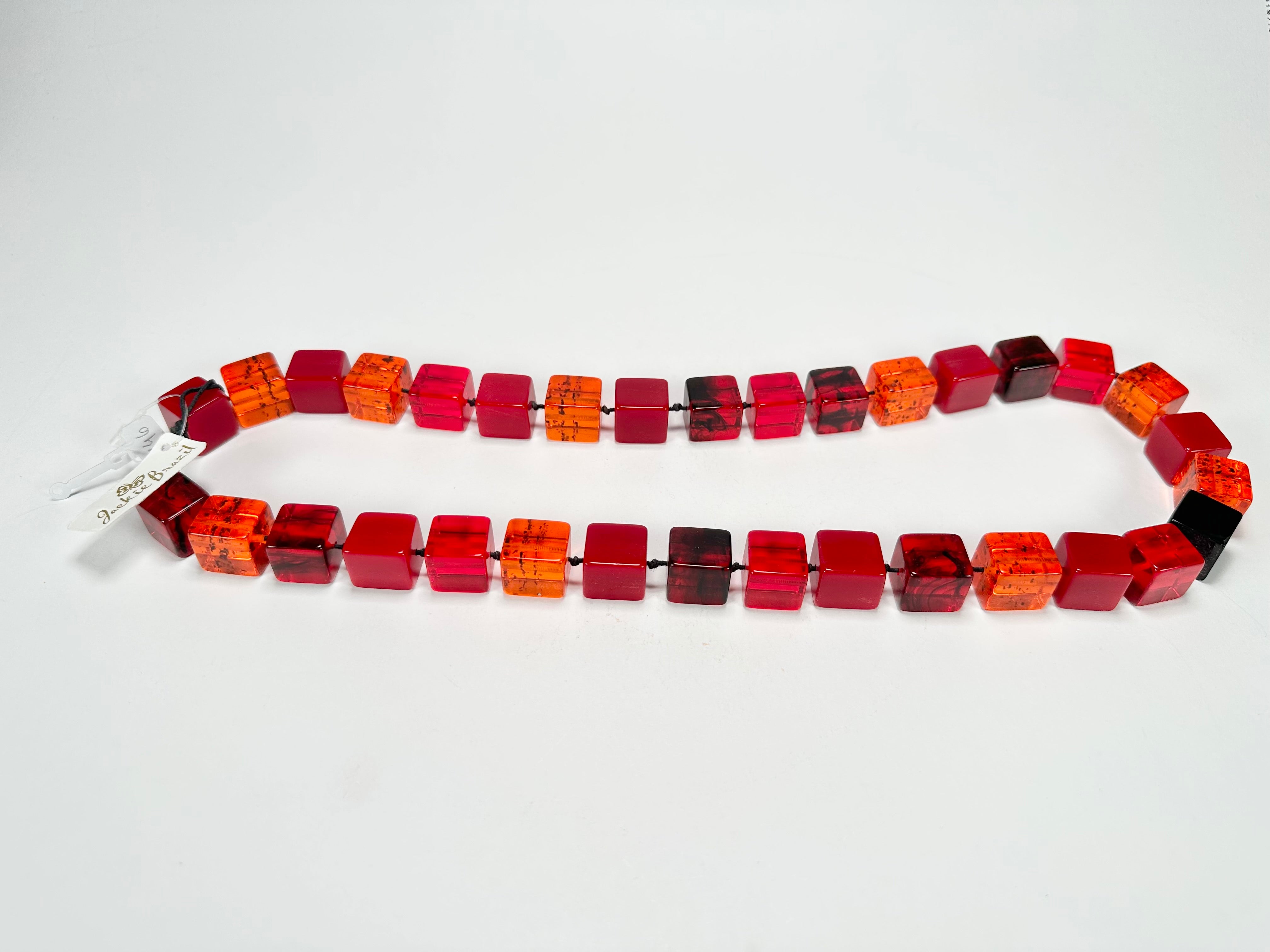 Jackie Brazil "Passion Mix" Liquorice Small Cubes 65cm Necklace ( N0046 )