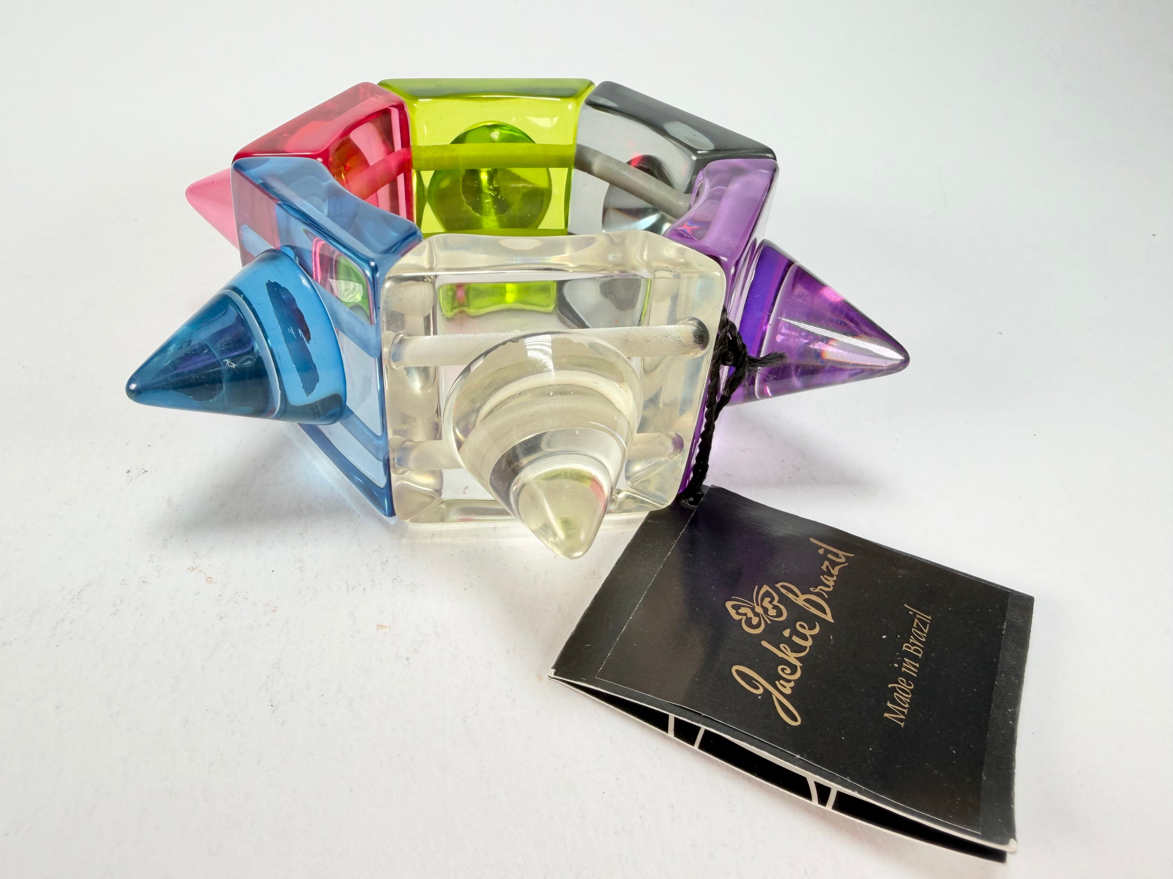 Jackie Brazil "Lagerfeld" Sabrina Transparent Cones Elasticated Bracelet ( B2893 )