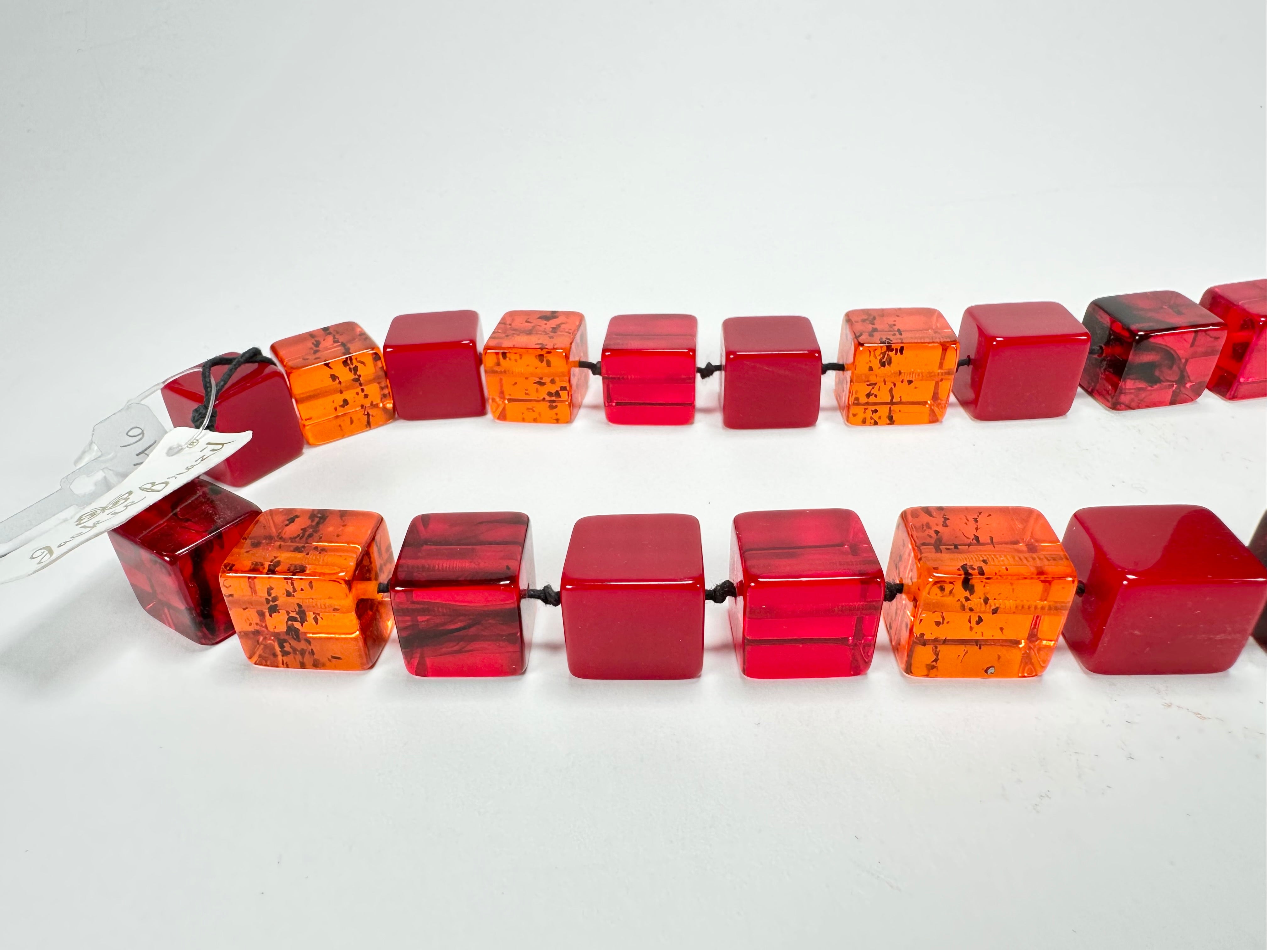 Jackie Brazil "Passion Mix" Liquorice Small Cubes 65cm Necklace ( N0046 )