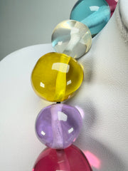 Jackie Brazil "Large Spheres" Transparent Paris Mix Short Abstract Necklace 50cm ( N2692 )