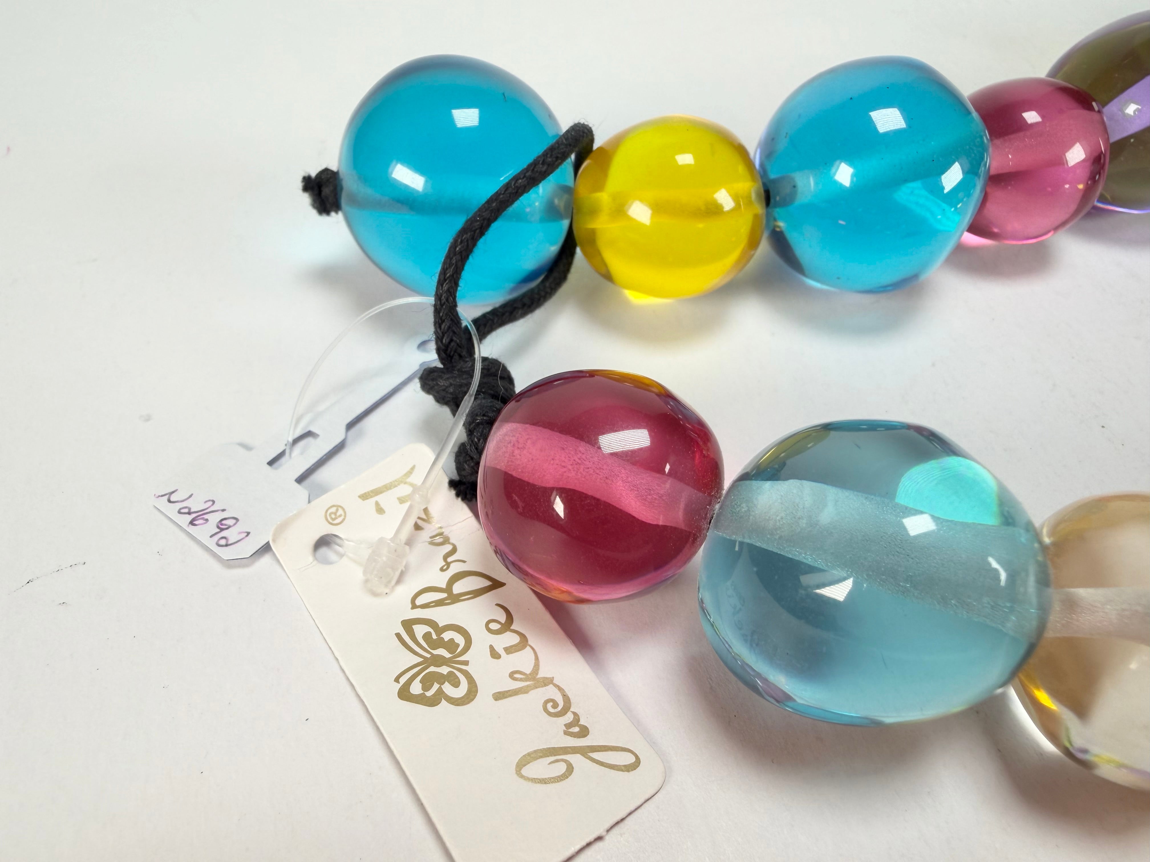 Jackie Brazil "Large Spheres" Transparent Paris Mix Short Abstract Necklace 50cm ( N2692 )