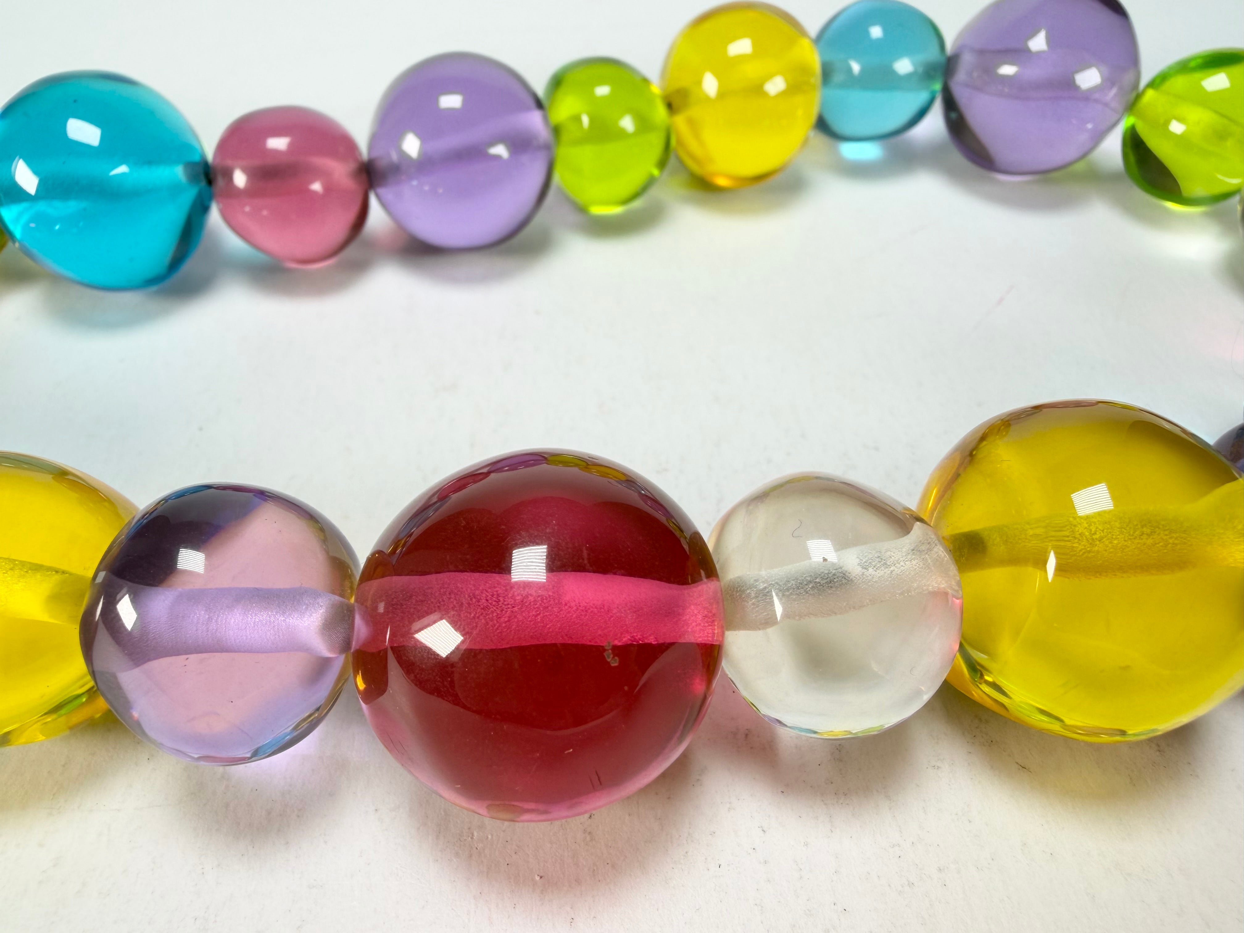 Jackie Brazil "Large Spheres" Transparent Paris Mix Short Abstract Necklace 50cm ( N2692 )