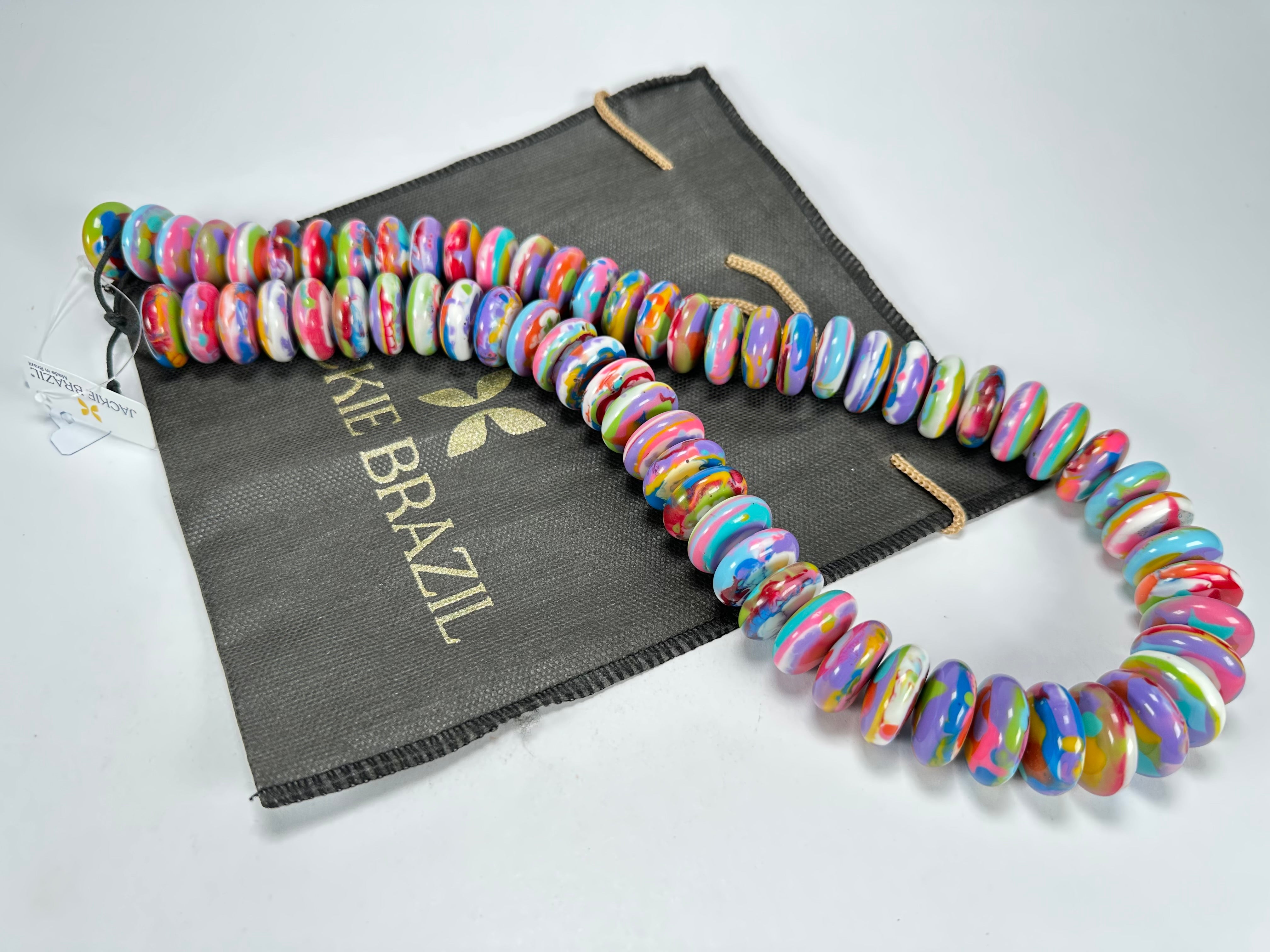 Jackie Brazil "Ana" Kandinsky Resin Wheels 70cm Necklace ( N0044 )