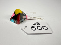 Jackie Brazil "Art Deco" Abstract Resin Ring ( R3081 ) Size UK Q / USA 8
