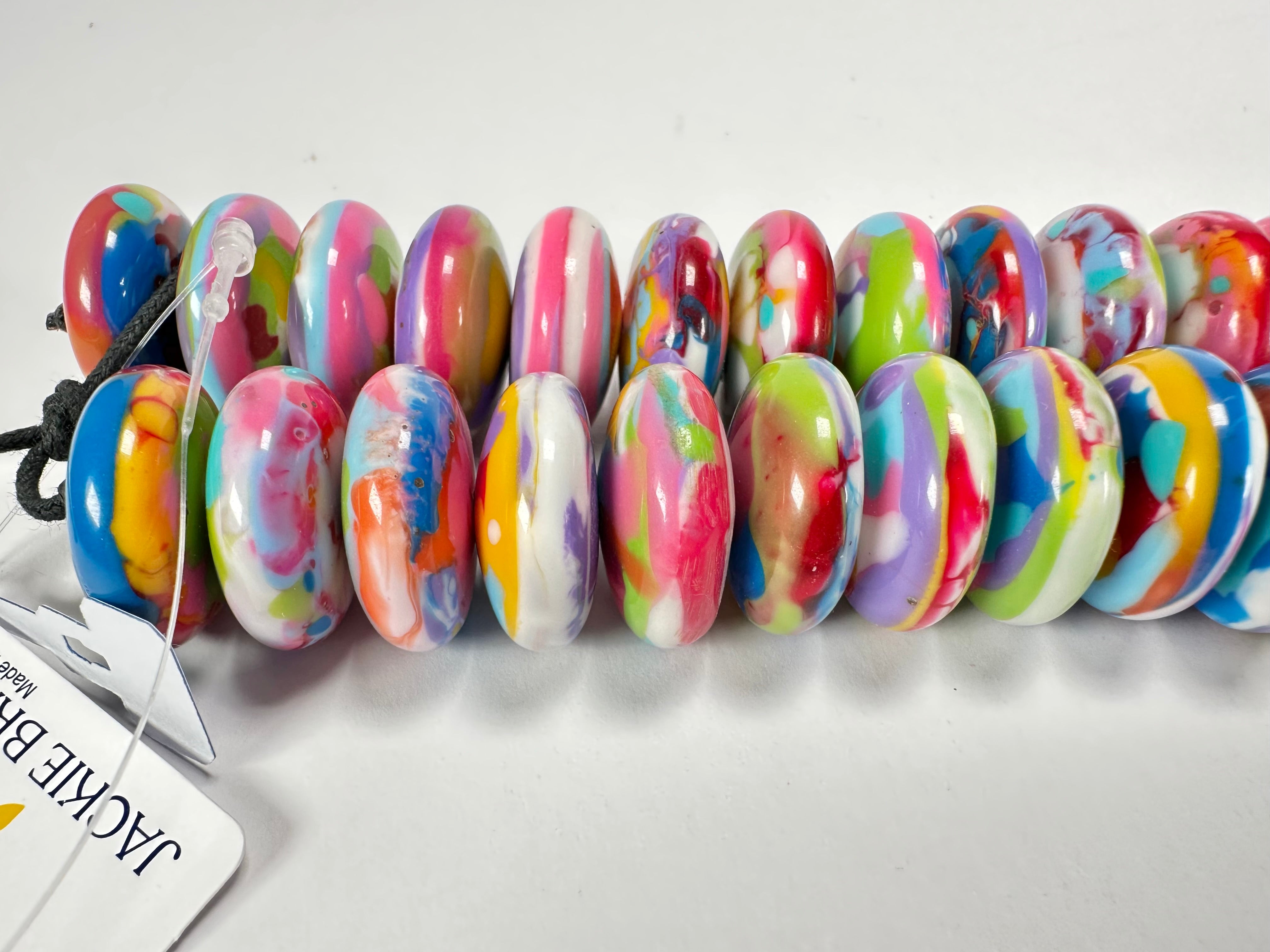 Jackie Brazil "Ana" Kandinsky Resin Wheels 70cm Necklace ( N0044 )